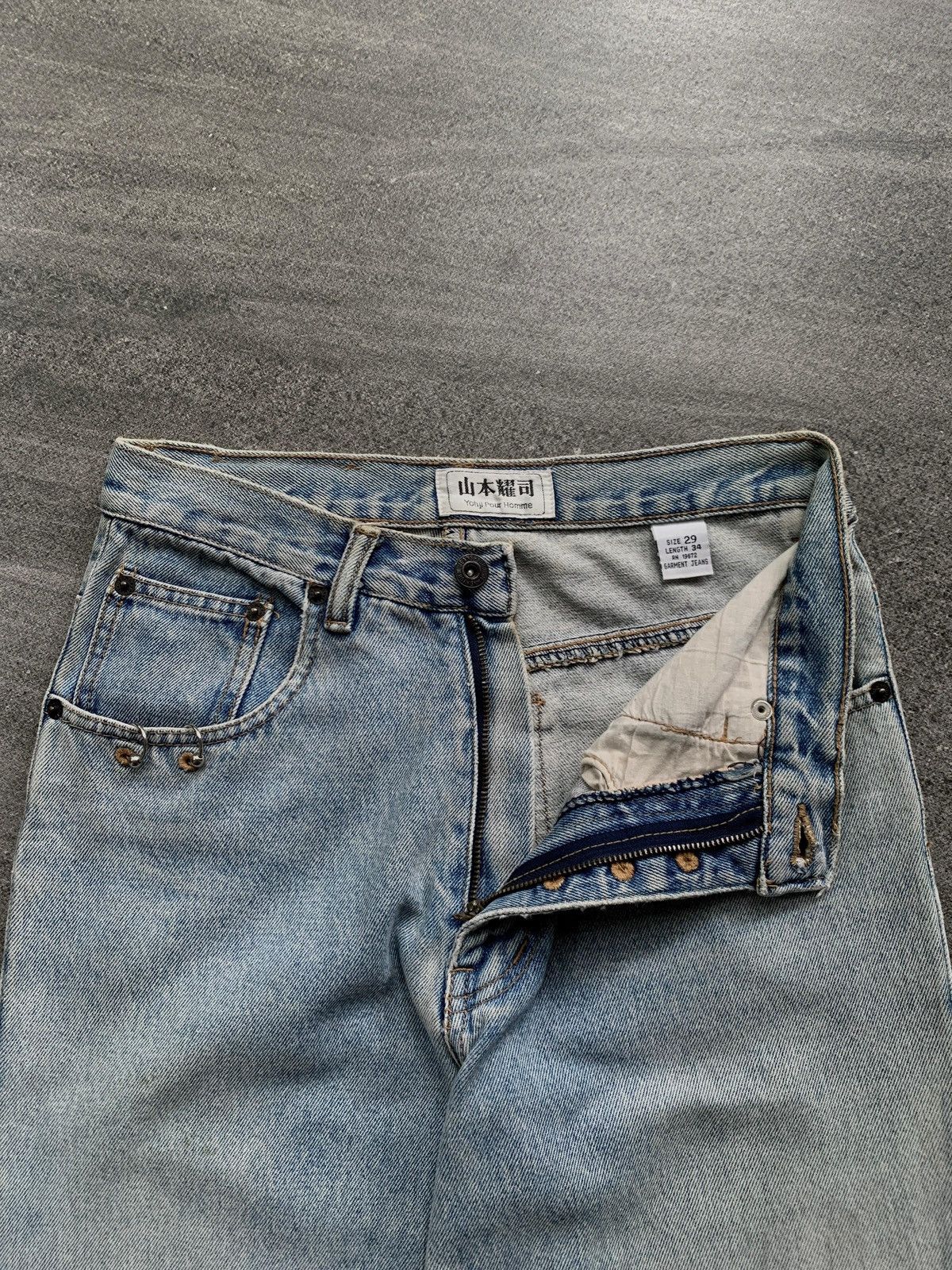 Yohji Yamamoto FREE TAX! 80s YYPH Studded Ring Accents Denim Jeans Size US 28 / EU 44 - 5 Thumbnail