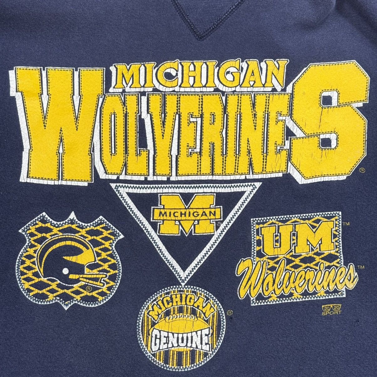 Vintage Vintage Michigan Wolverines 90s Crewneck Washed Distressed Size US L / EU 52-54 / 3 - 3 Thumbnail