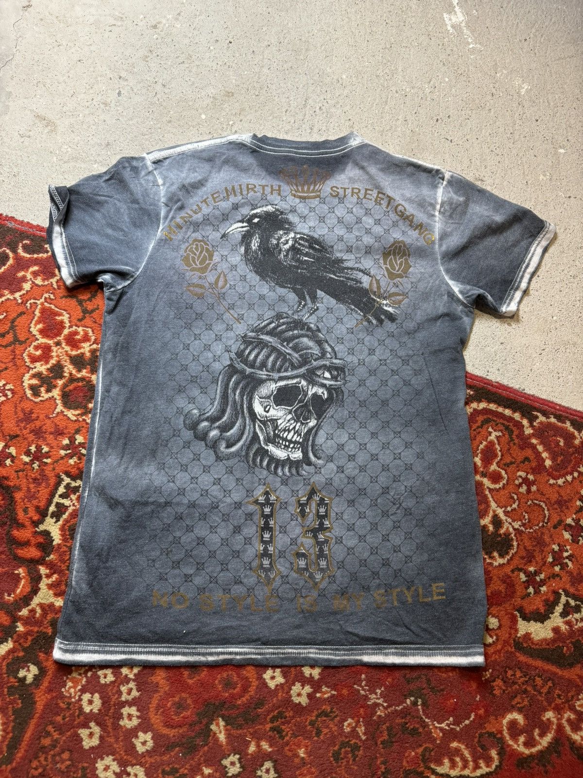 Japanese Brand × Vintage Vintage Y2K Minute Mirth Hardy Style Affliction Skull Dead Size US M / EU 48-50 / 2 - 11 Thumbnail