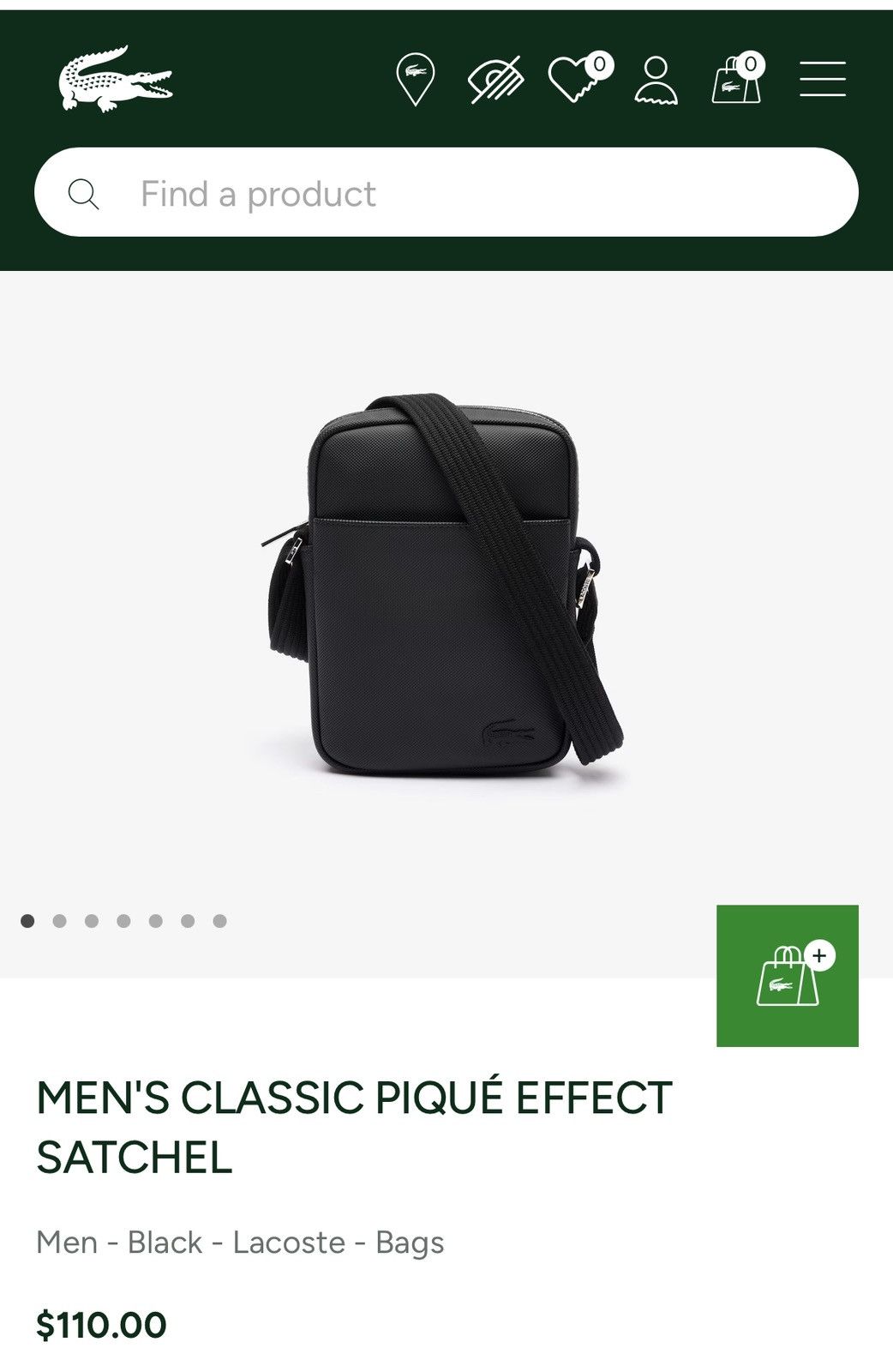 Lacoste LACOSTE CLASSIC PIQUÉ EFFECT SATCHEL Size ONE SIZE - 7 Thumbnail