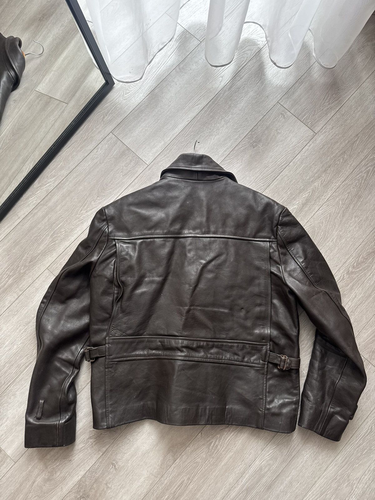 Genuine Leather 🔥ARCHIVE VINTAGE AVANT GARDE BIKER LEATHER JACKET 90s🔥 Size US L / EU 52-54 / 3 - 4 Thumbnail