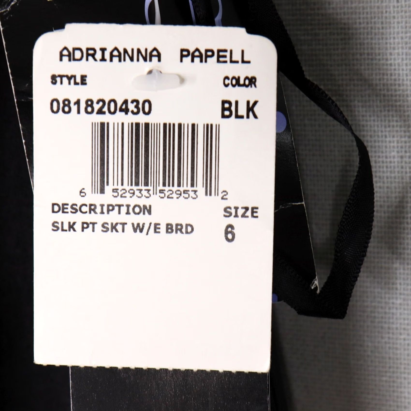 Adrianna Papell Adrianna Papell Skirt A-Line Knee Length Silk Embroidered Floral Black Women's Sz 6 Size 28" / US 6 / IT 42 - 5 Thumbnail
