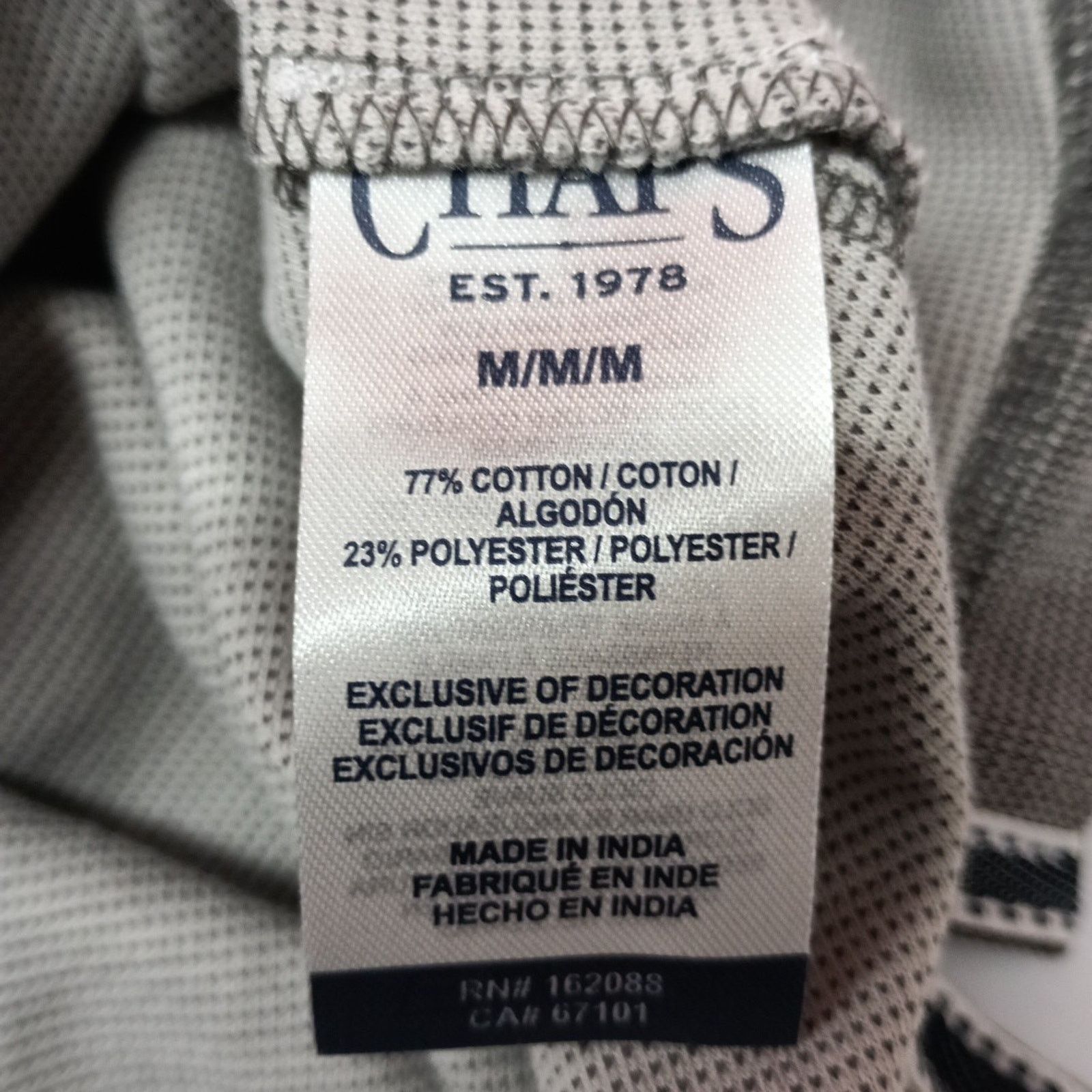 Chaps Chaps Rockland Textured Polo Shirt Mens M Gray Seacoast Wash Size US M / EU 48-50 / 2 - 7 Thumbnail