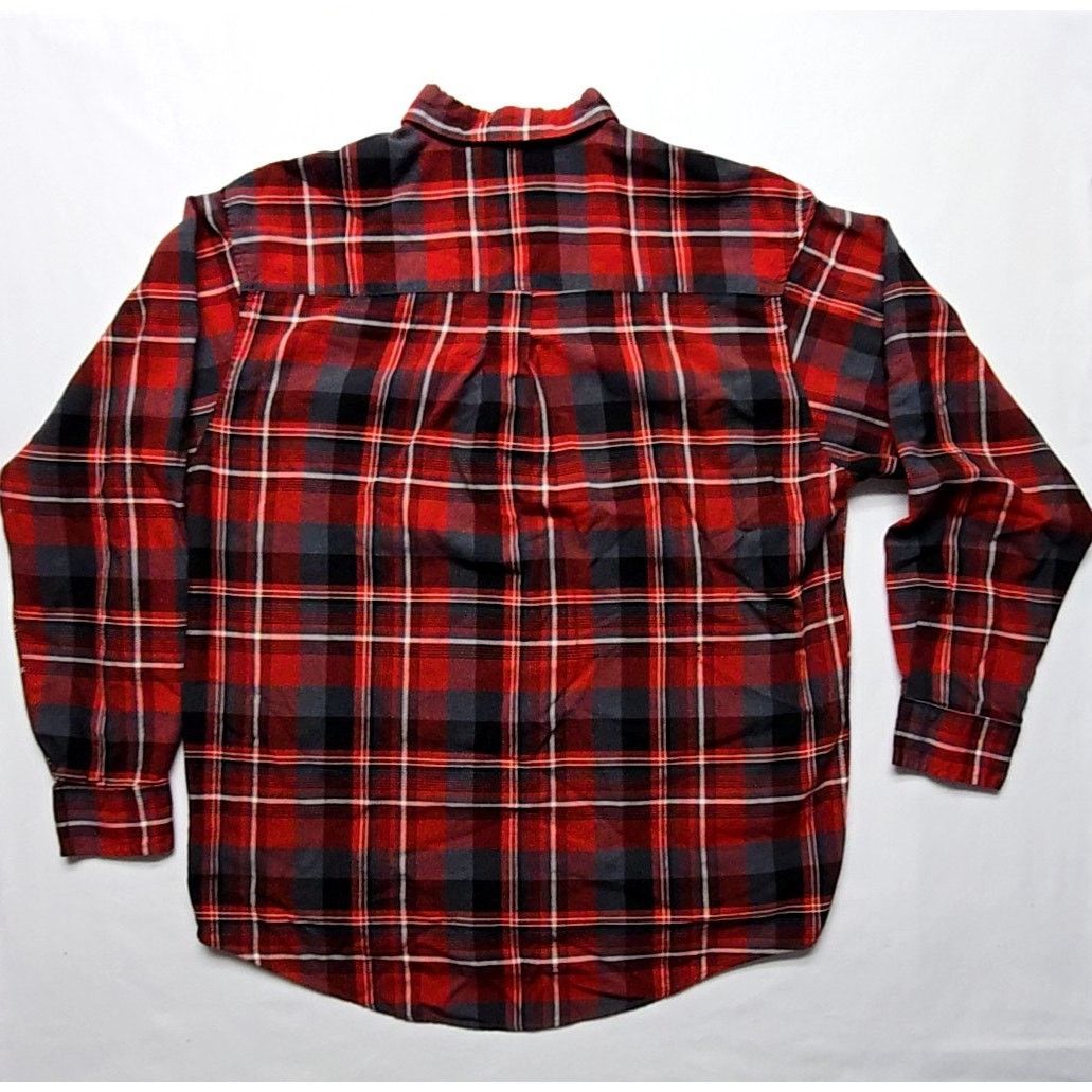 Vintage Vintage Red Black Plaid Flannel L Tall Button Up Shirt 90s Size US L / EU 52-54 / 3 - 8 Thumbnail