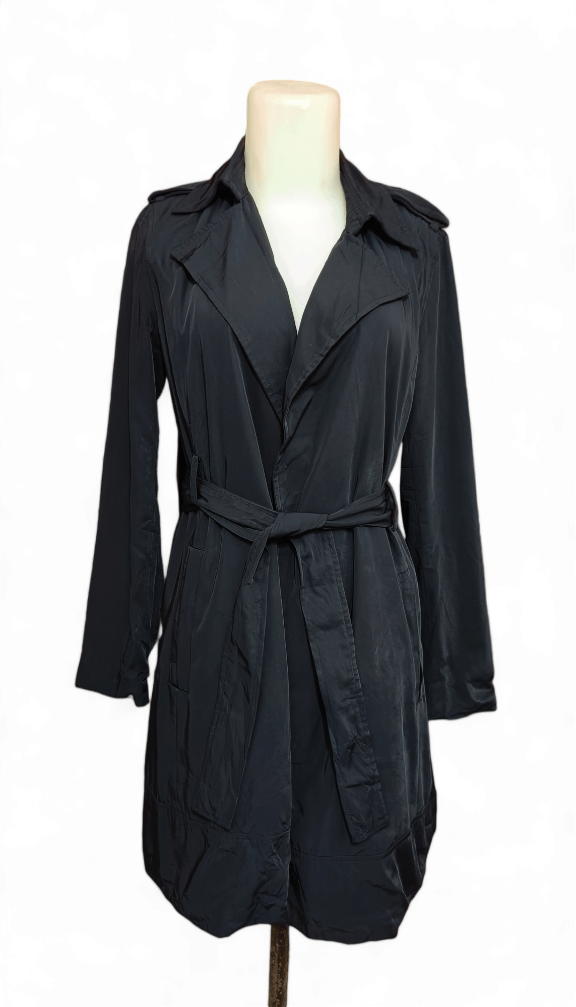 Other Vintage ZARA Basic Women Navy Trench Coat Size M / US 6-8 / IT 42-44 - 3 Thumbnail