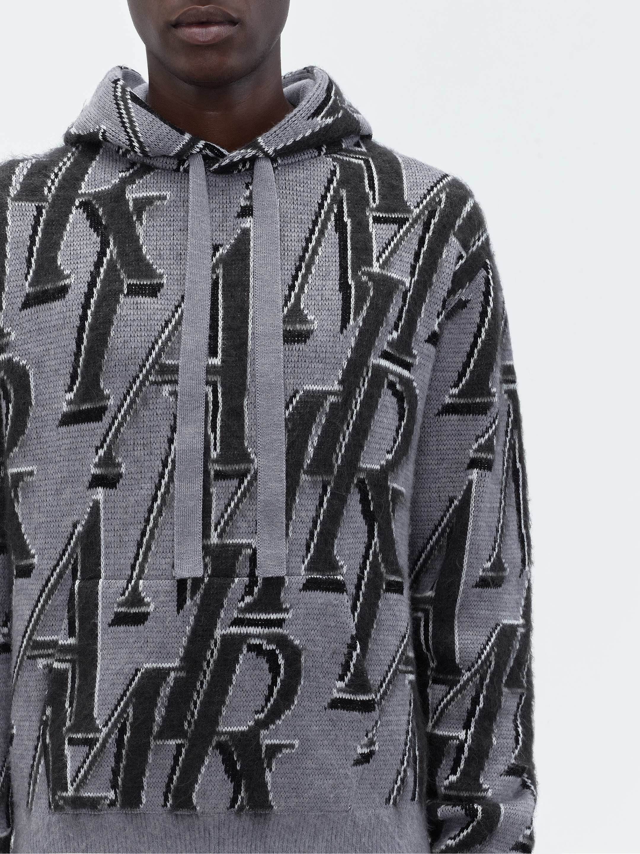 Amiri o1w1db10325 Repeat Hoodie in Grey/Black Size US L / EU 52-54 / 3 - 6 Thumbnail