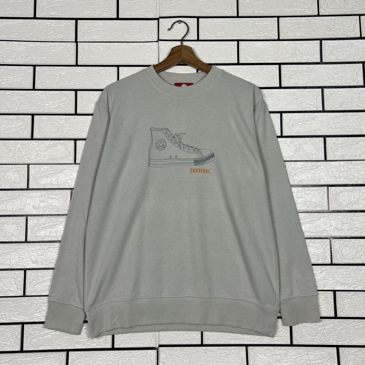 Converse CONVERSE Shoes Big Logo Crewneck Sweatshirt #4097-C186 Size US L / EU 52-54 / 3 - 1 Thumbnail