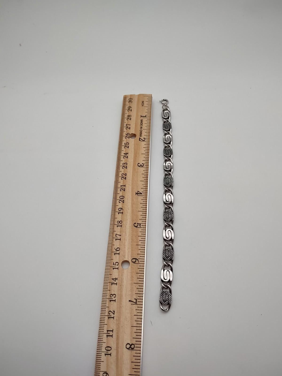 The Unbranded Brand Sterling Silver Artisan Link Bracelet 7” Unisex 17.3g Size ONE SIZE - 3 Thumbnail