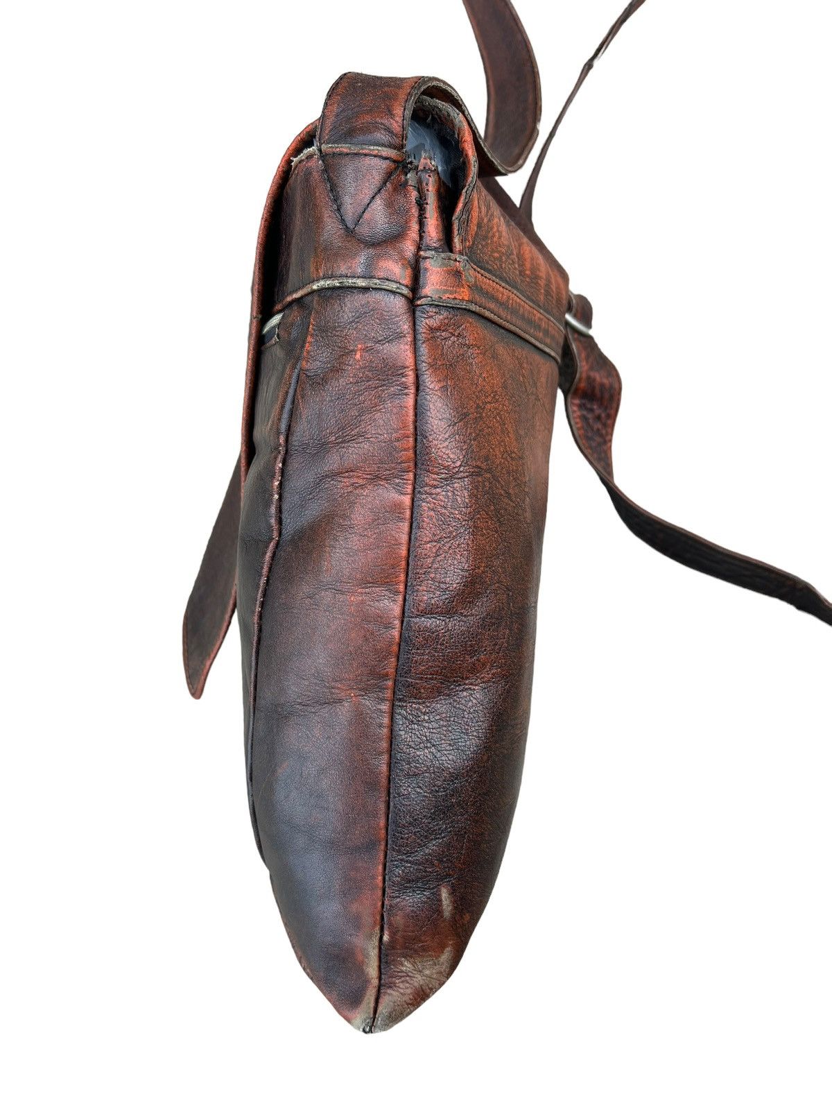 Leather VTG Masaki matsushima Paris Rips Distress Patina Leather Bag Size ONE SIZE - 10 Thumbnail