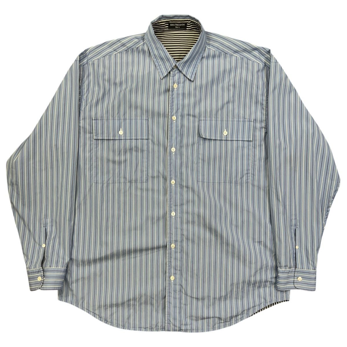 Balenciaga BALENCIAGA 21 Fall Demna Striped Reversible Oversized Shirts Size US L / EU 52-54 / 3 - 1 Thumbnail