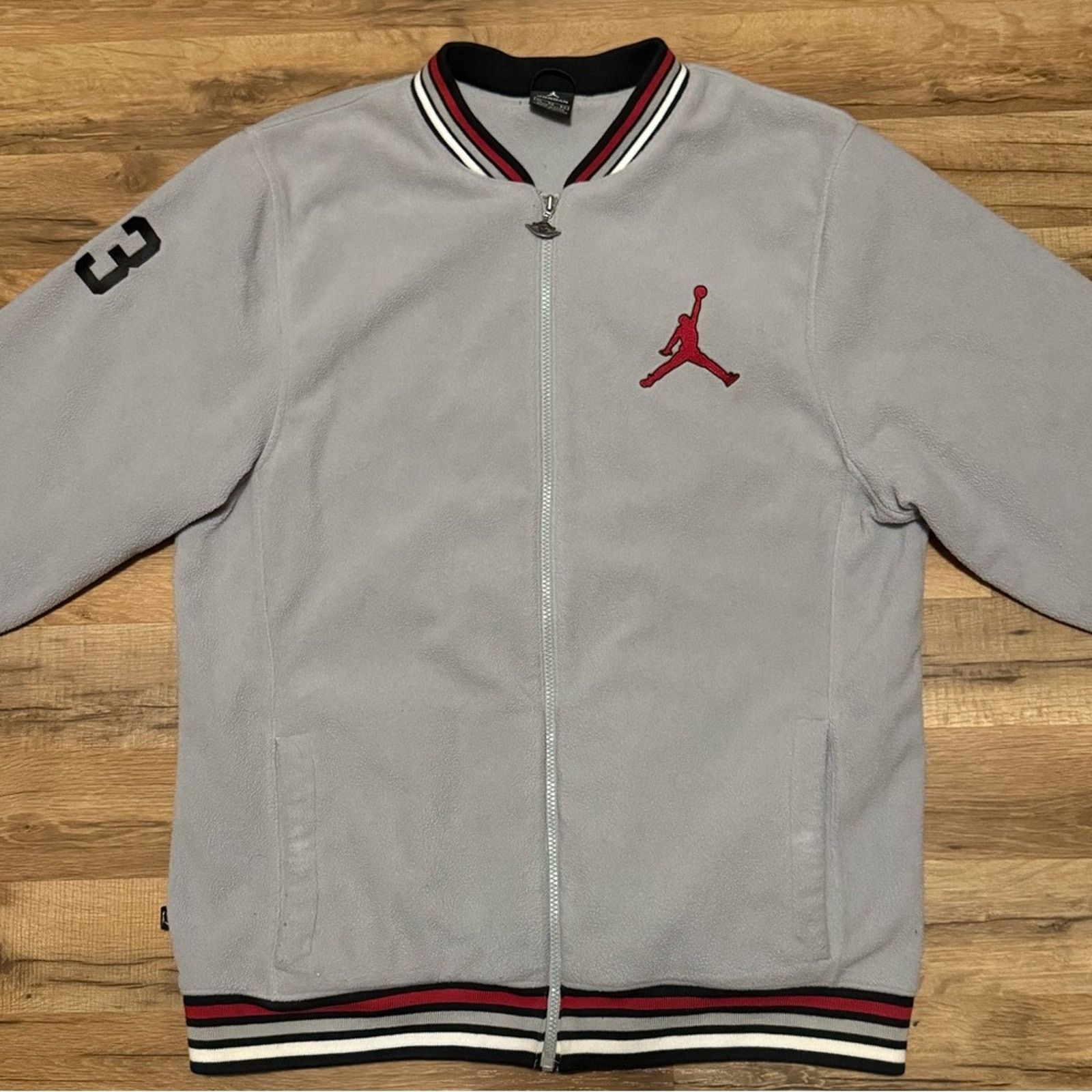 Jordan Brand Y2K Air Jordan Chicago Zip Up Fleece Bomber Jacket Size US XL / EU 56 / 4 - 5 Thumbnail