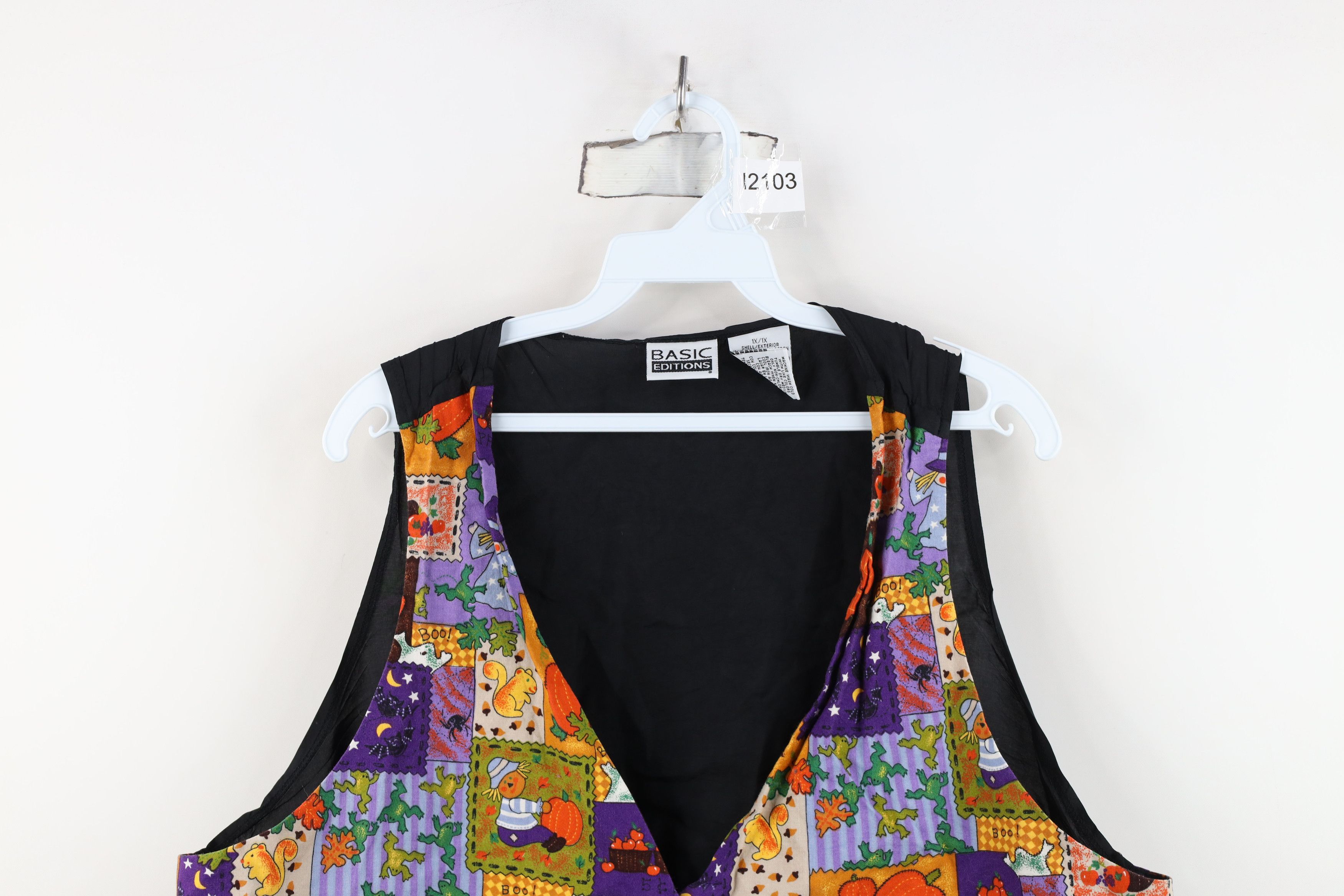 Vintage Vintage 90s Streetwear Fall Tie Back Button Vest Jacket Size XL / US 12-14 / IT 48-50 - 2 Thumbnail