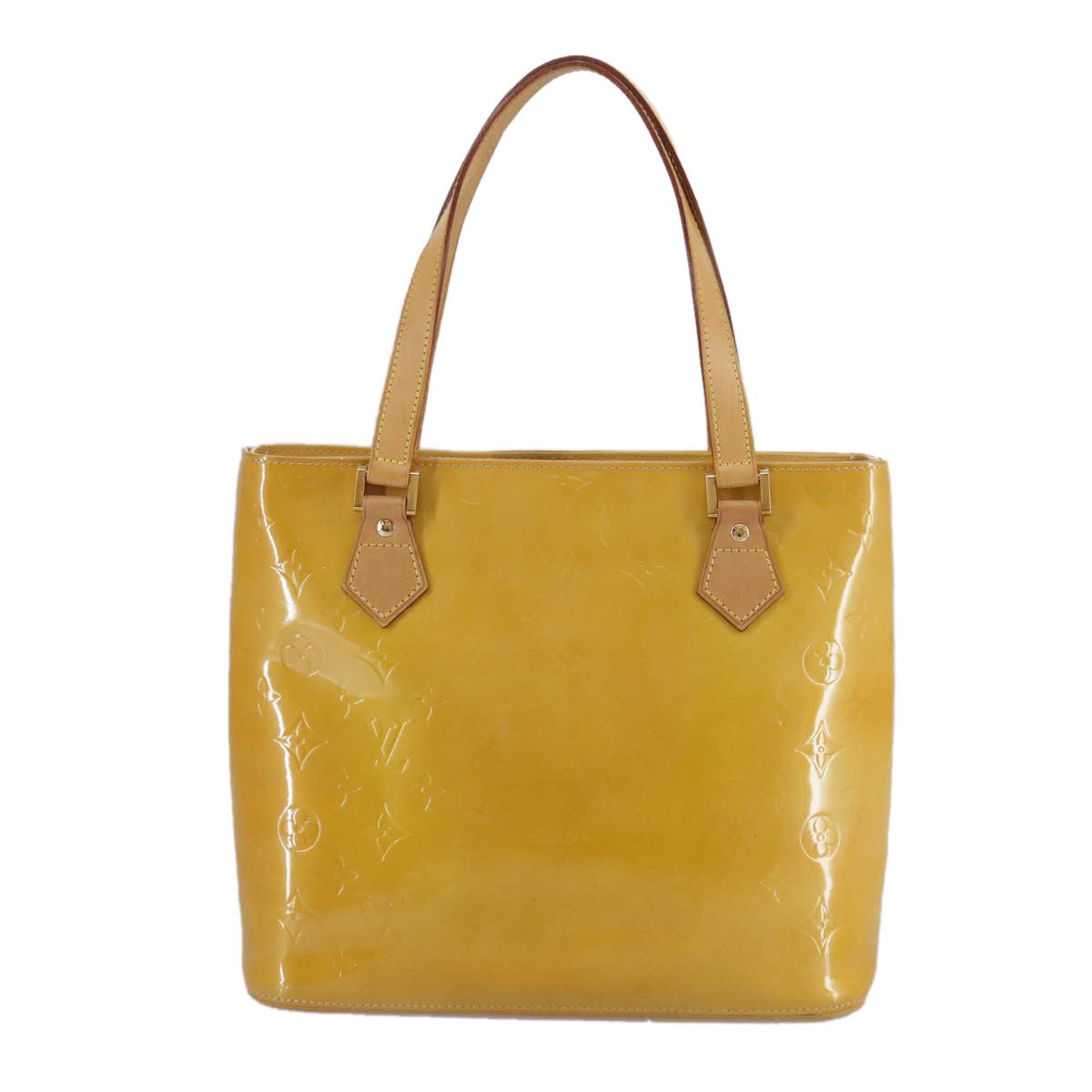 Houston Beige Patent Leather Handbag (Pre-Owned)
