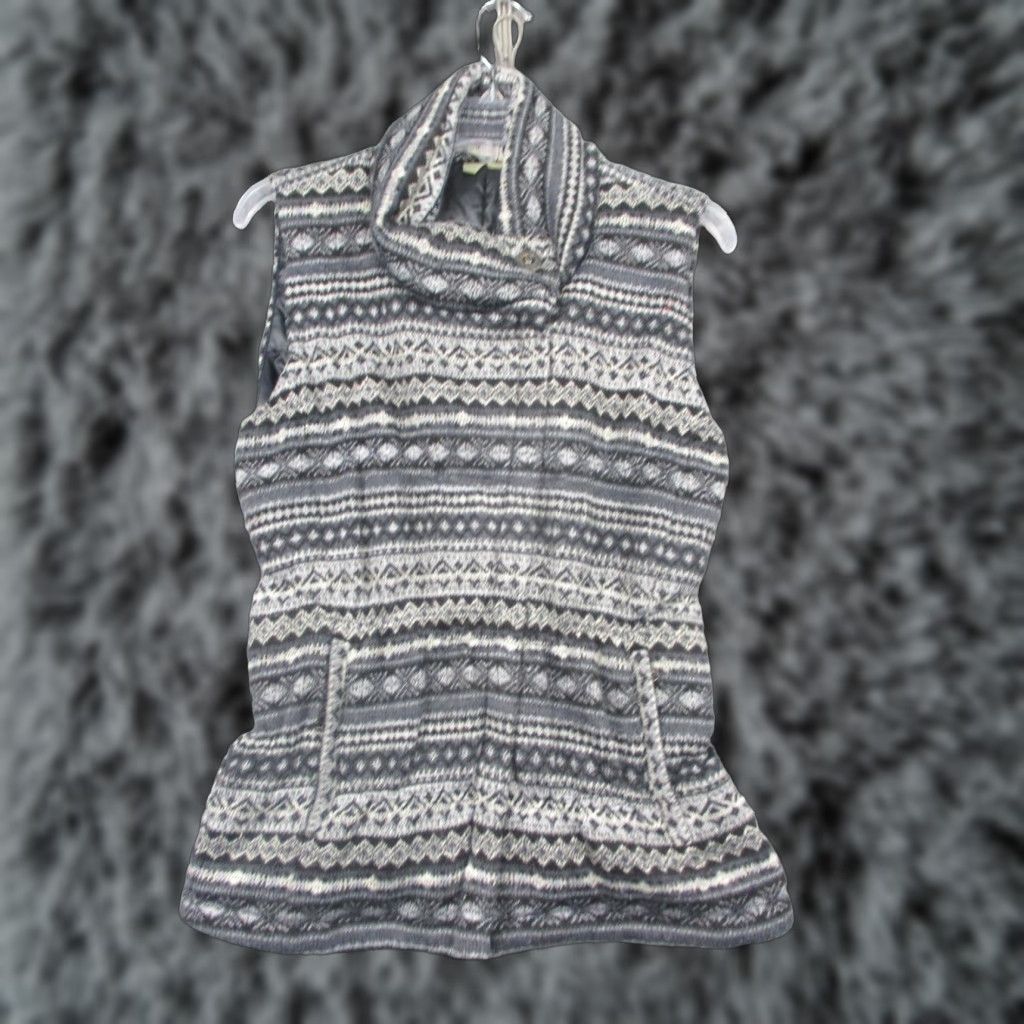 Athleta Athleta Vest Womens Small Gray Fair Isle Knit Funnel Collar Puffer Sweater Size S / US 4 / IT 40 - 1 Thumbnail