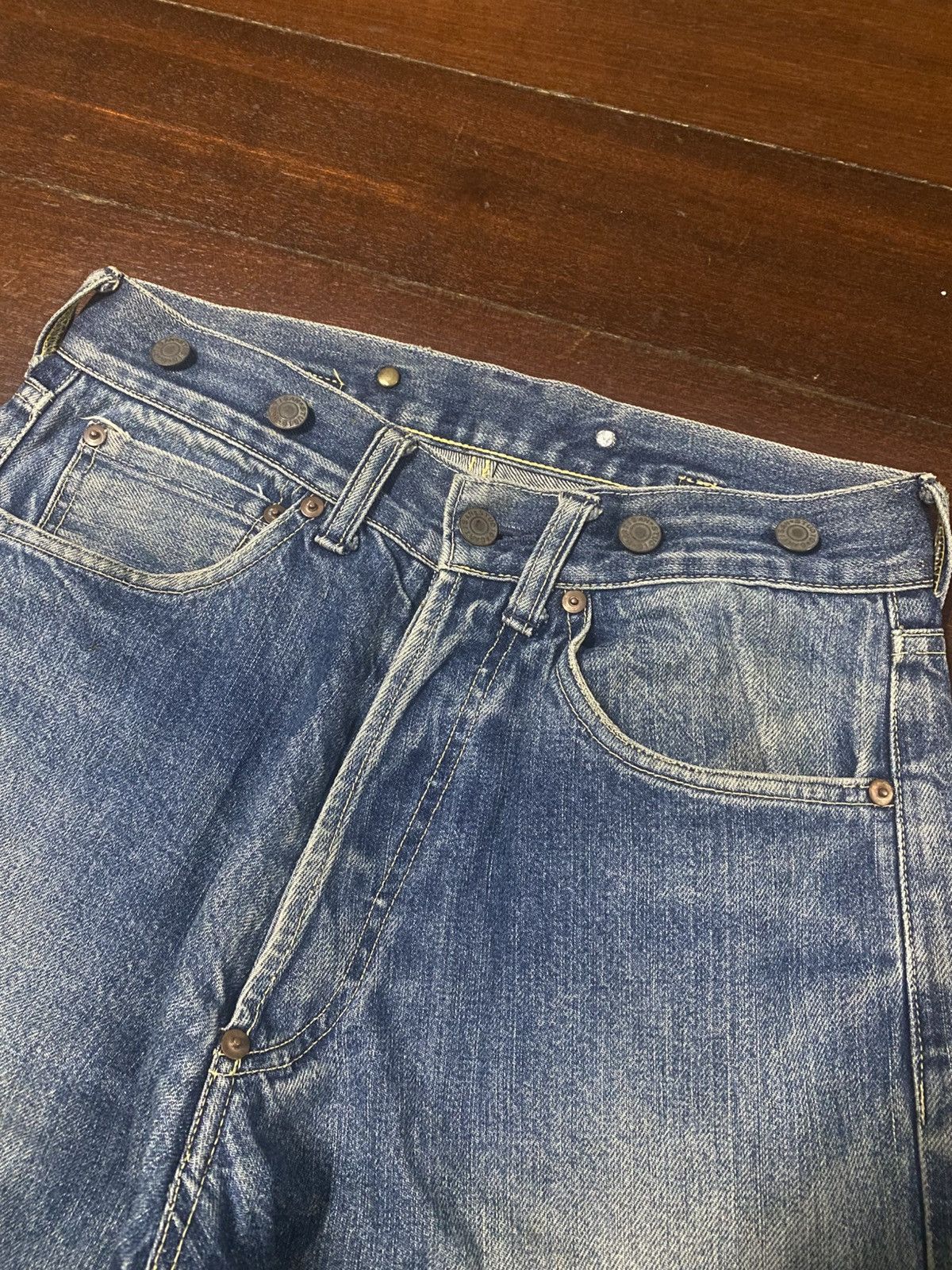 Kapital Vintage Studio D'artisan Selvedge Denim buckle back mud wash Size US 30 / EU 46 - 8 Thumbnail