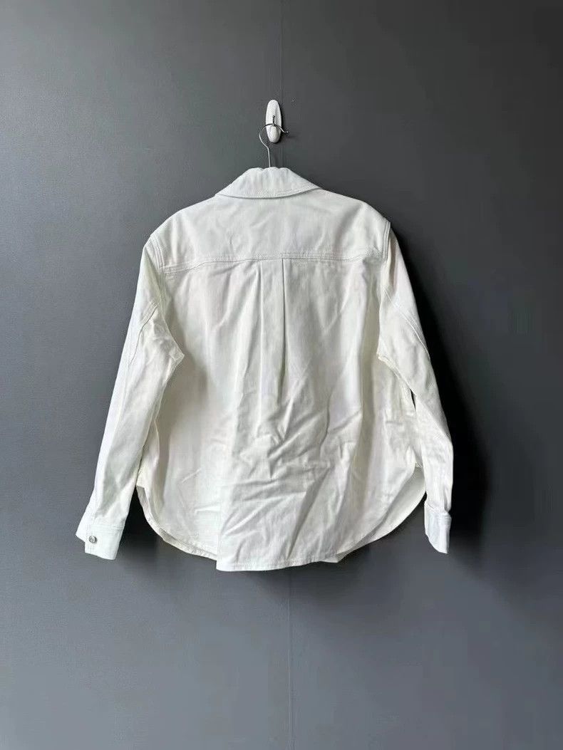 Loewe LOEWE White leather logo logo shirt jacket Size XXS / US 00 / IT 34 - 2 Thumbnail