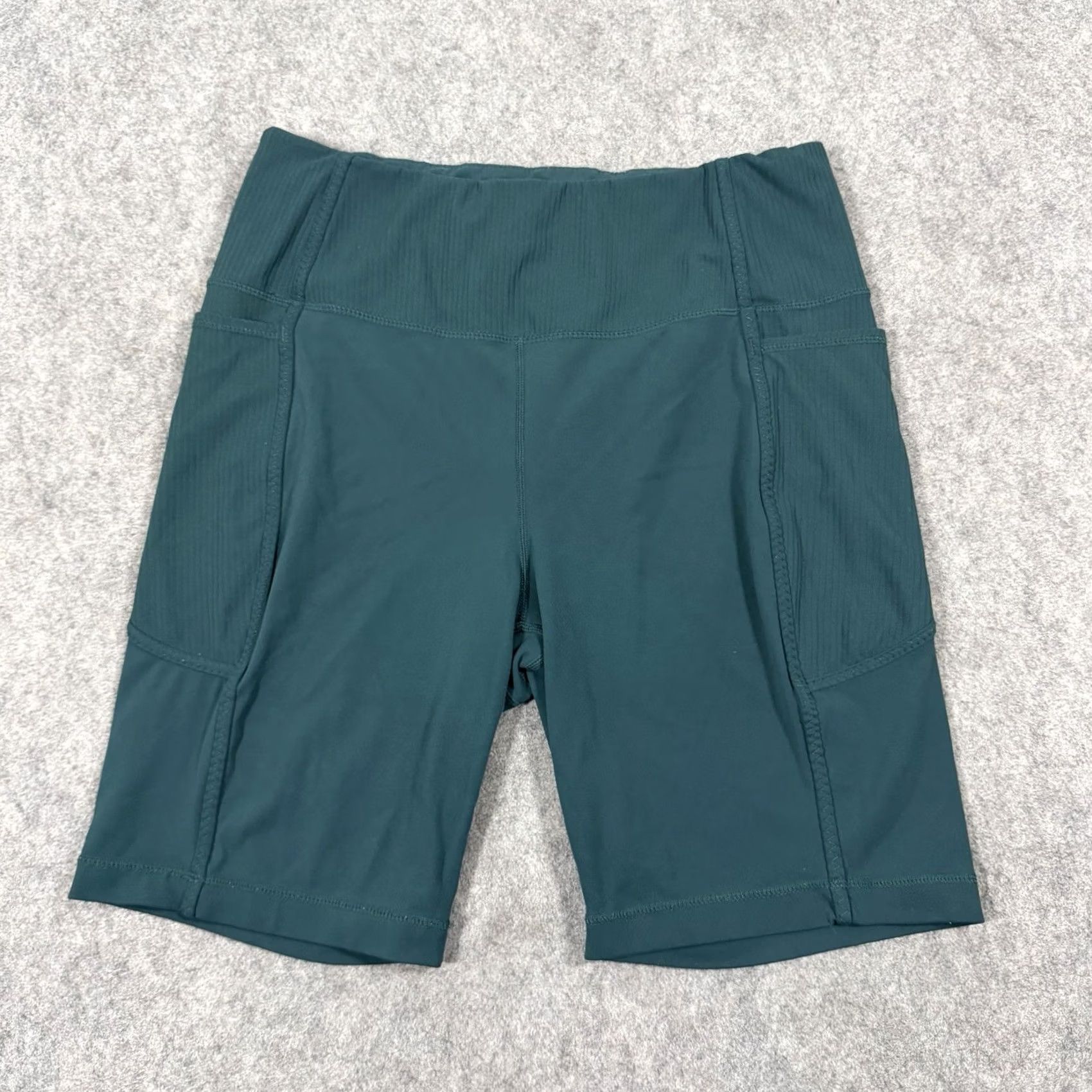 Vintage MONDETTA High Waist Performance Shorts Women's L Green Size 36" / US 14 / IT 50 - 2 Thumbnail
