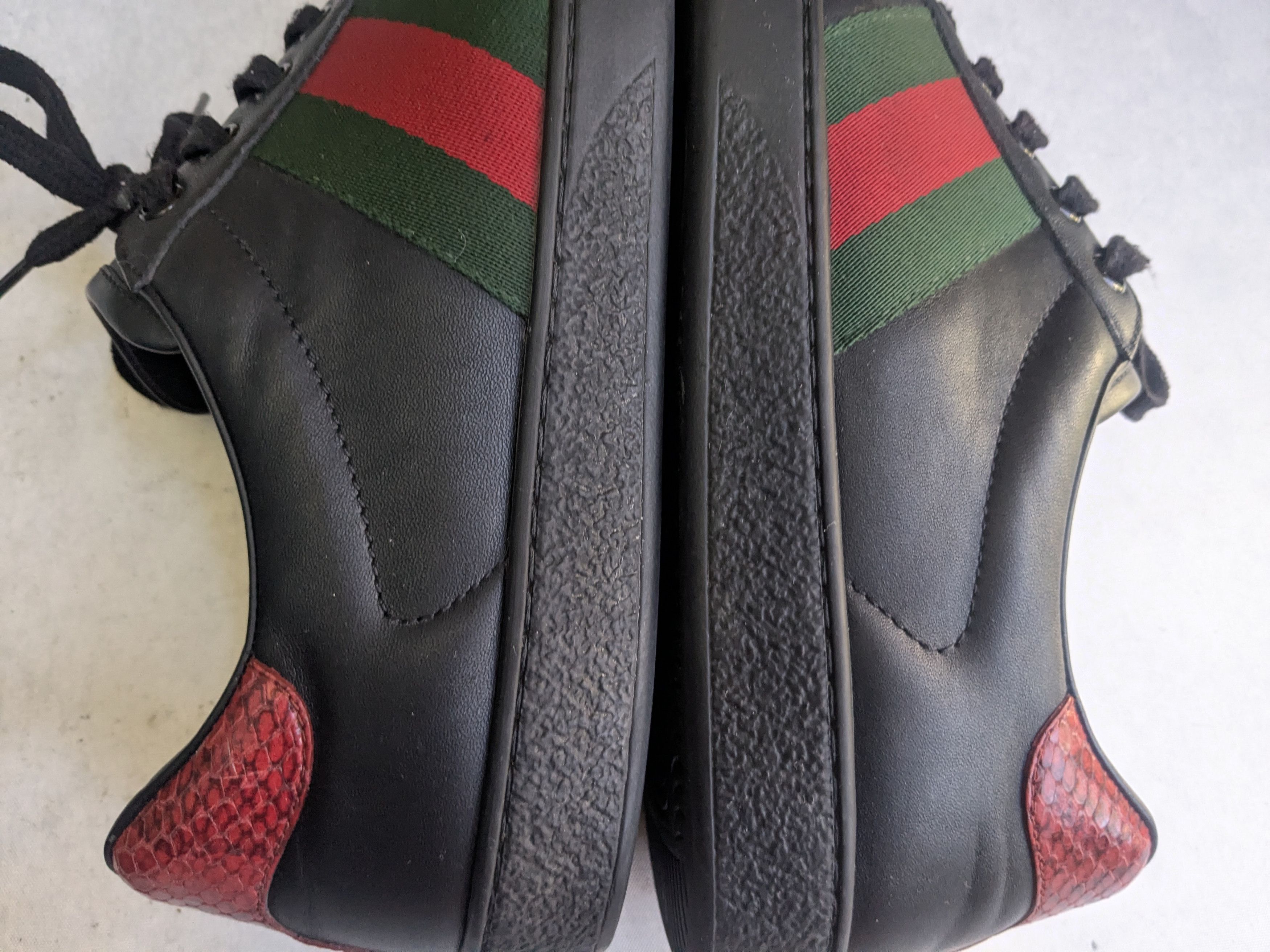 Gucci Gucci Ace Sneakers Black 9 Web Leather Low Tops Size US 9 / EU 42 - 9 Thumbnail