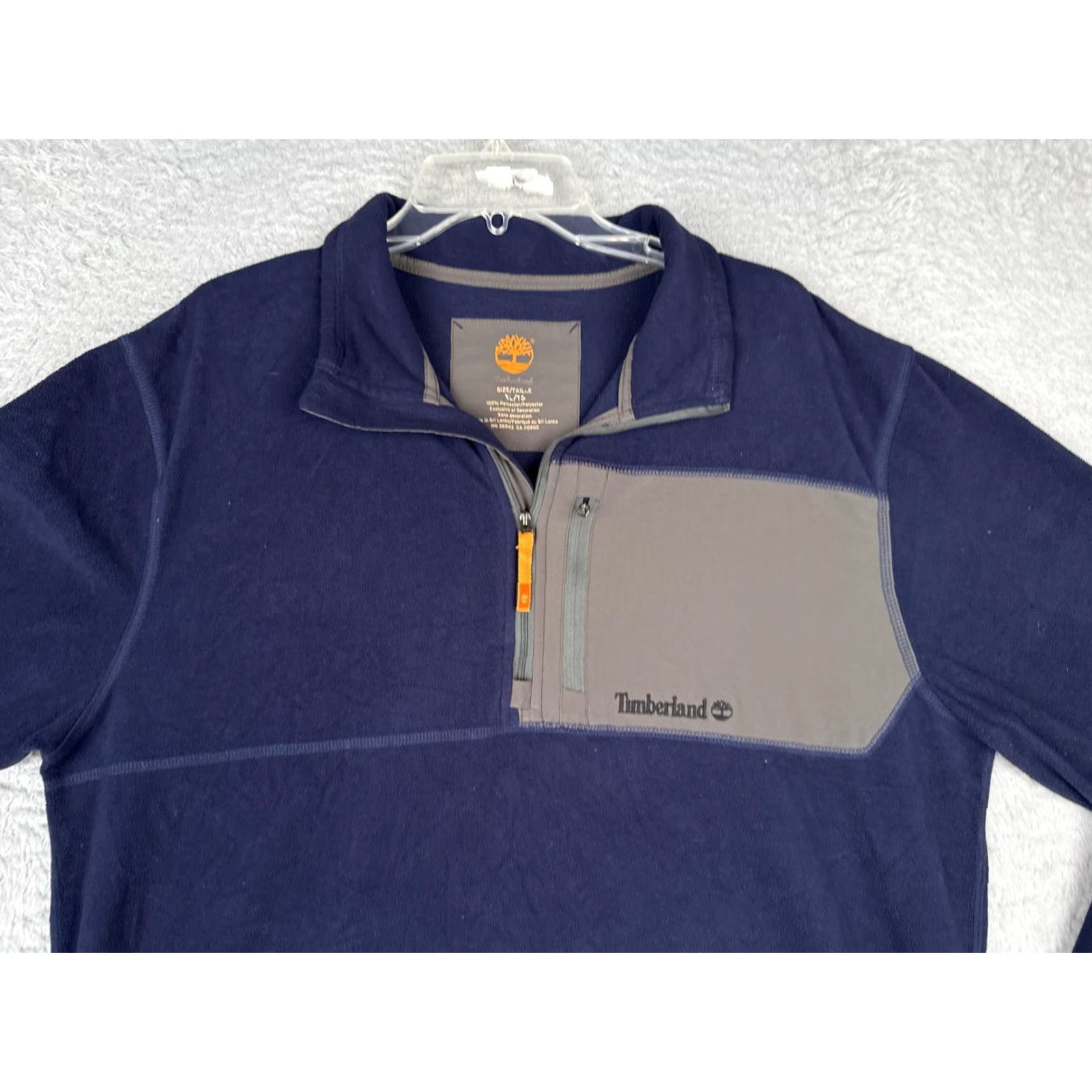 Timberland TIMBERLAND Fleece Pullover Mens XL Blue Quarter Zip Chest Pocket Logo Outdoor Sweatshirt Size US XL / EU 56 / 4 - 4 Thumbnail