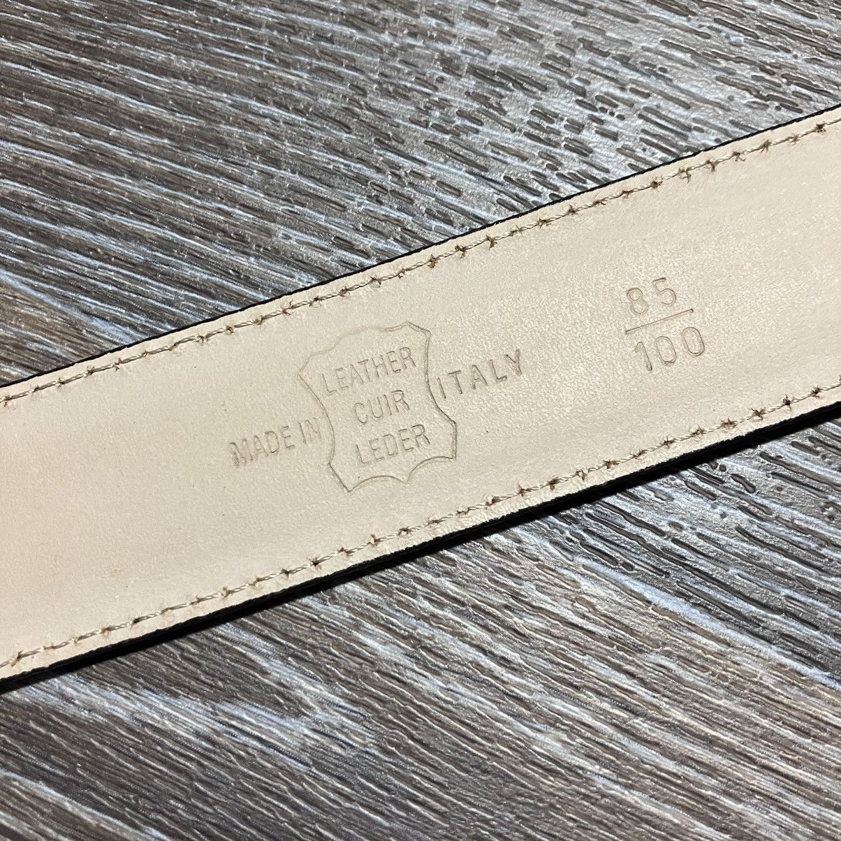 Genuine Leather YVES GERARD Solid Brass Made In Italy Genuine Leather Belt Size 32 - 10 Thumbnail