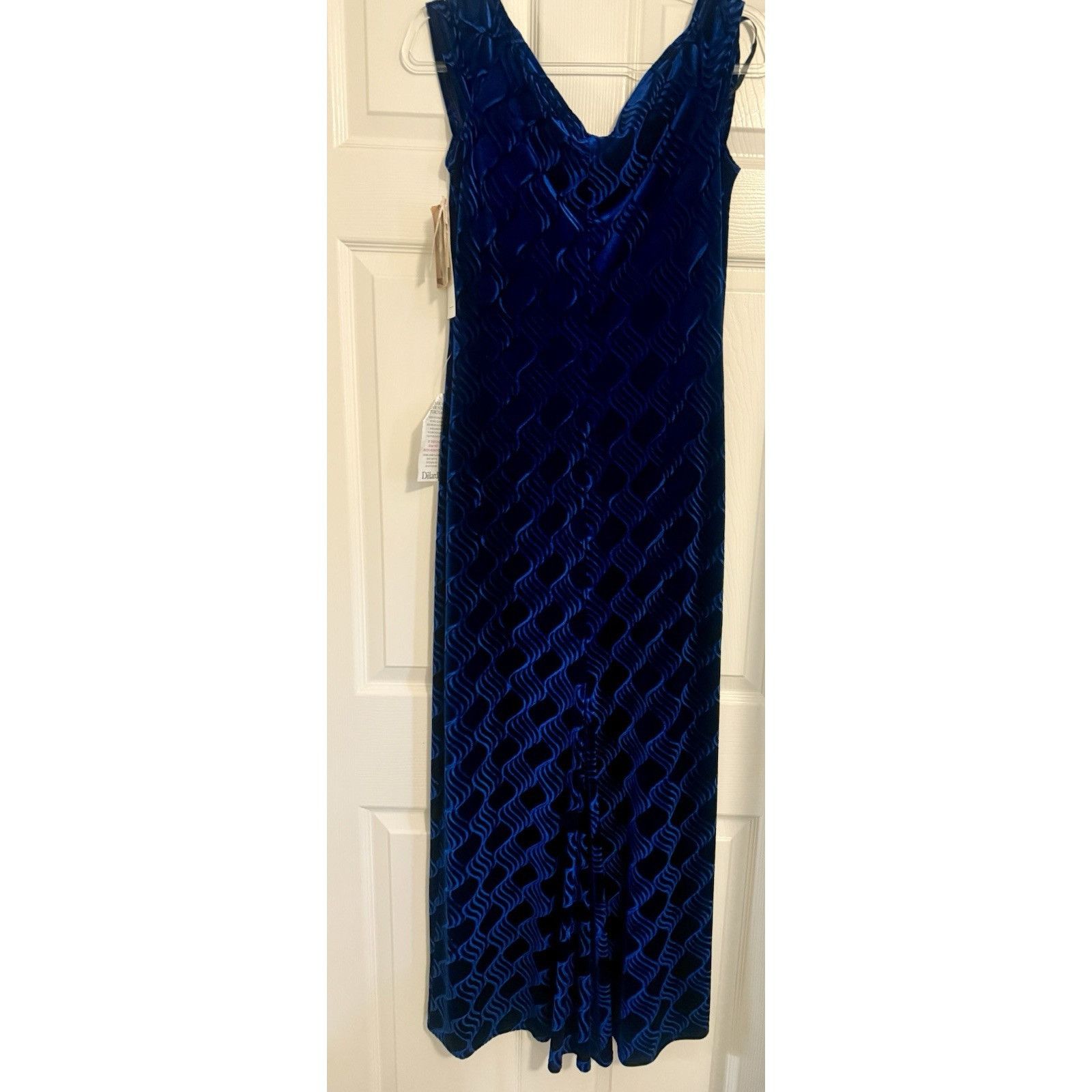 Jessica McClintock Vintage Y2K Blue Velvet Maxi Dress By Scott McClintock Size Size XL / US 12-14 / IT 48-50 - 4 Thumbnail