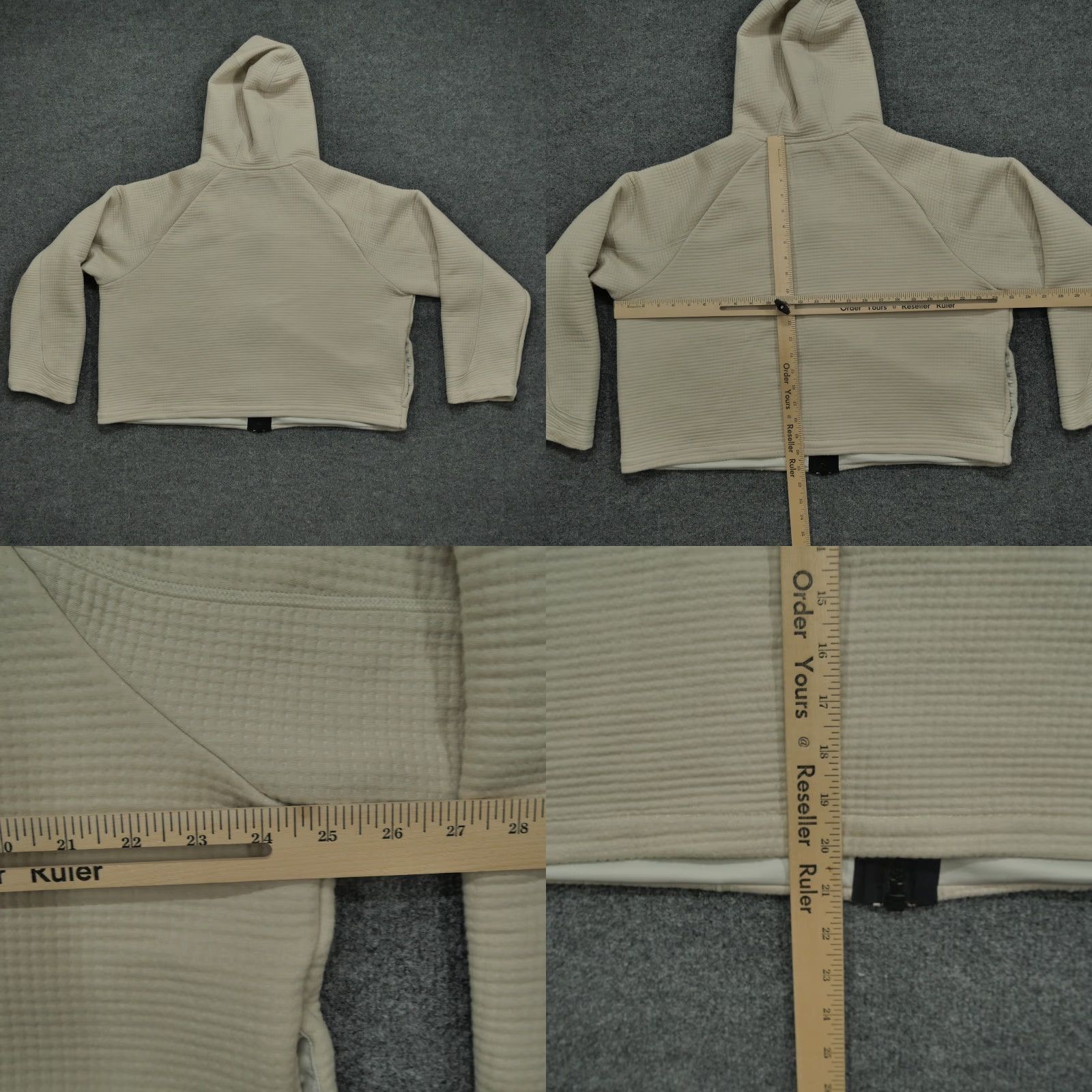 Nike Nike Hoodie Womens XL Beige Full Zip Hooded Grid Tech Fleece Swoosh Size XL / US 12-14 / IT 48-50 - 8 Thumbnail