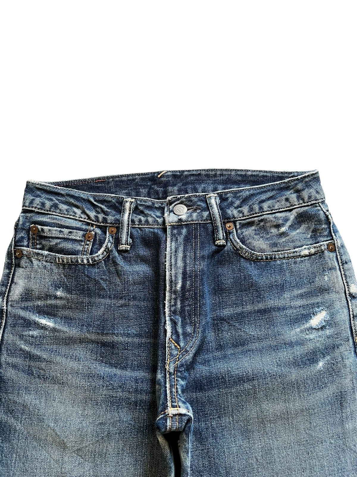 45rpm × Japanese Brand Vintage Japanese 45RPM Blue Wash Distressed Loose Jeans Size US 28 / EU 44 - 4 Thumbnail