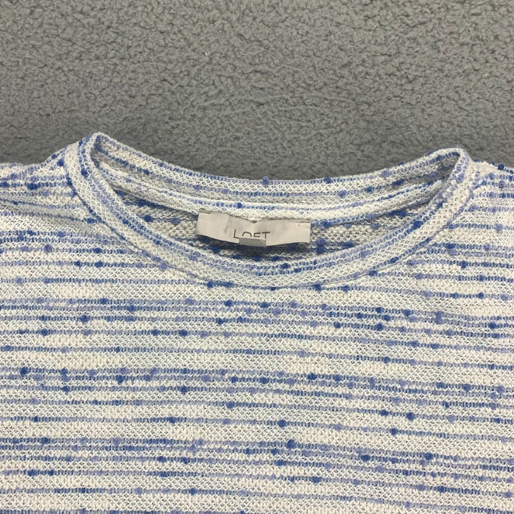 Loft Loft Sweater Small Blue Pullover Striped Casual Long Sleeve Top Womens Size S / US 4 / IT 40 - 4 Thumbnail