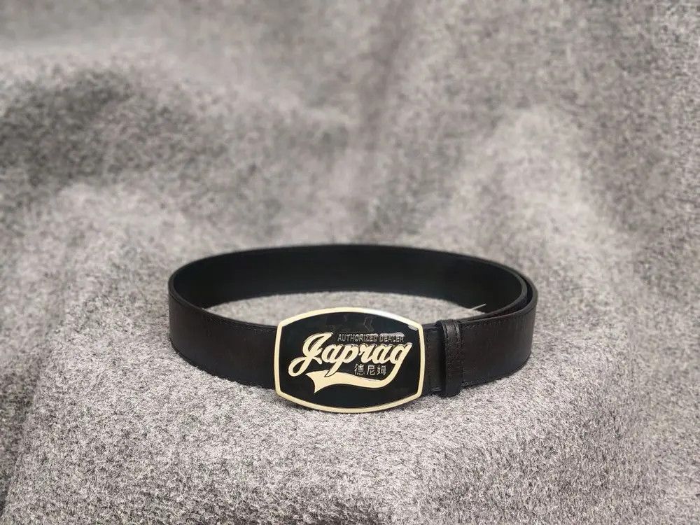 Japanese Brand Japrag Vintage Y2K Style Black synthetic leather Belt LGB Size ONE SIZE - 1 Thumbnail