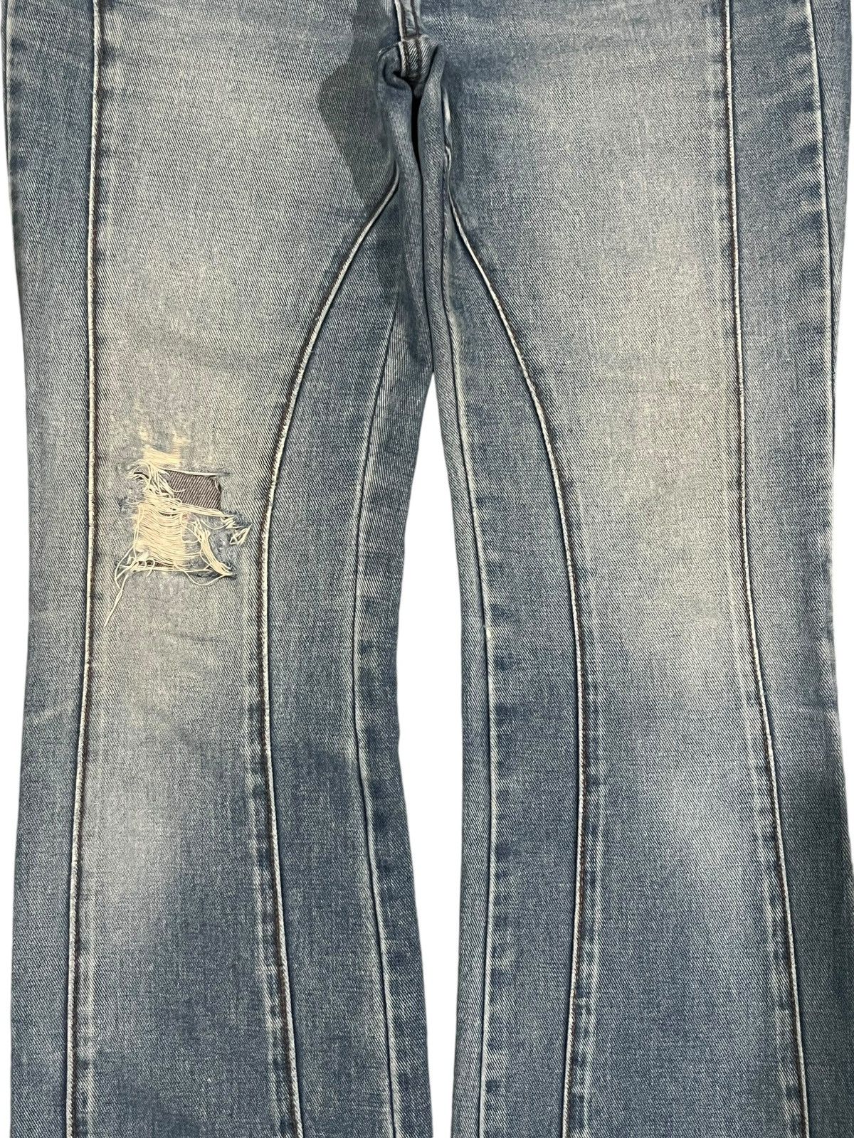 Hysteric Glamour × Japanese Brand Vintage Japanese Brand Blue Washed Distressed Flare Jeans Size 26" / US 2 / IT 38 - 6 Thumbnail