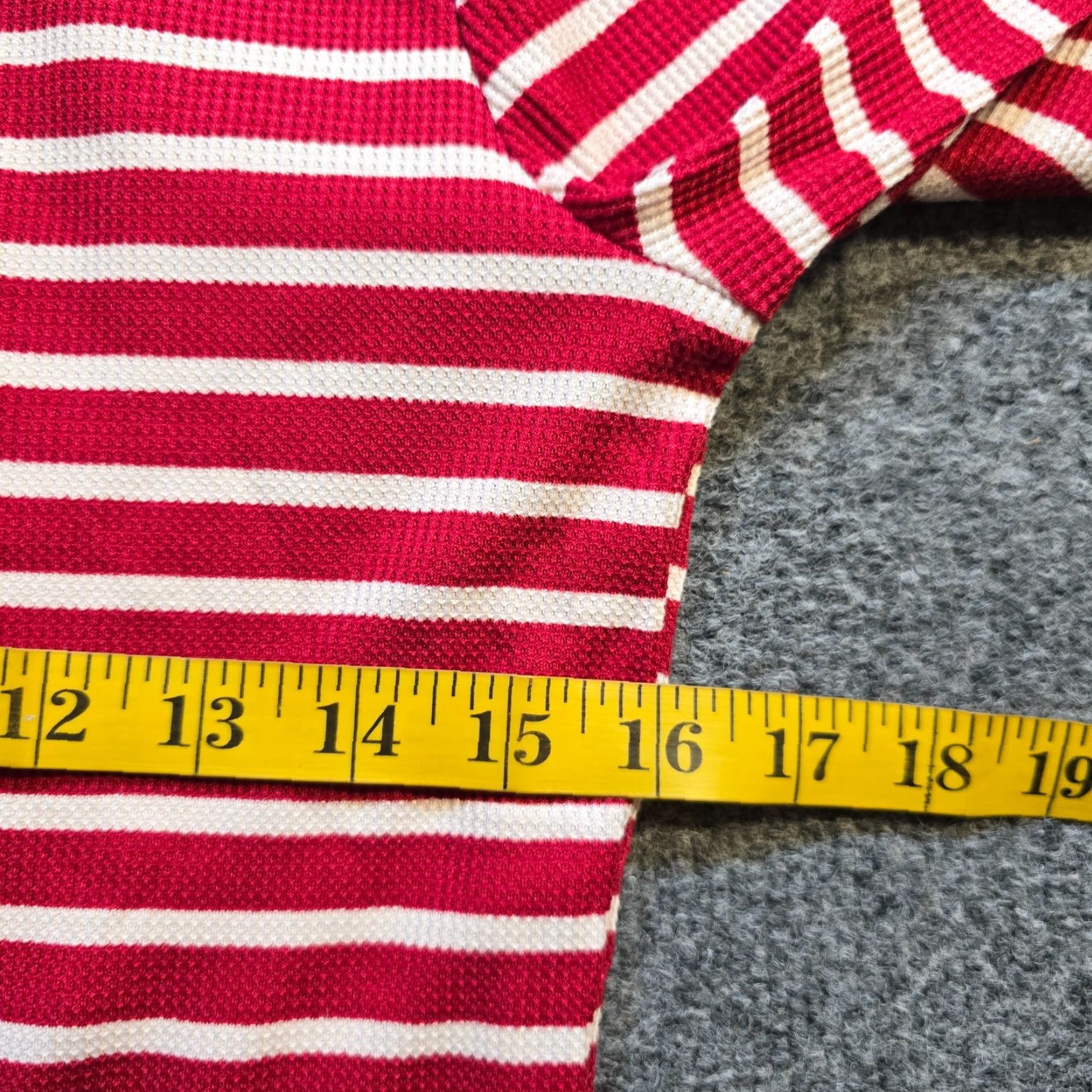 Lucky Brand Lucky Brand Top Womens Size Small Red White Stripe Thermal Henley Long Sleeve Shirt Size S / US 4 / IT 40 - 5 Thumbnail