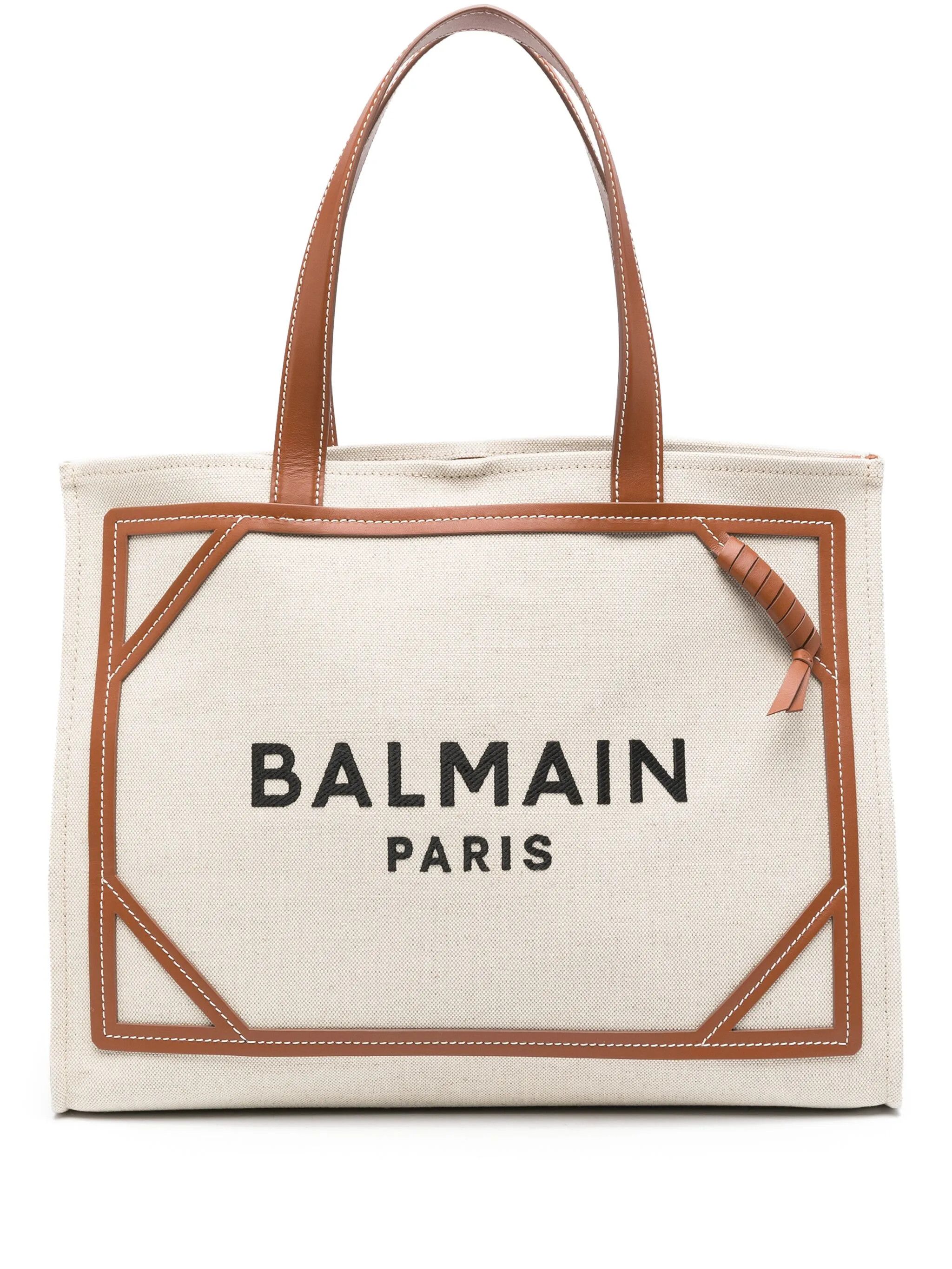 Balmain o1mt1gz0326 Size: OS / B-Army Logo-print Tote Bag in Beige Size ONE SIZE - 1 Thumbnail