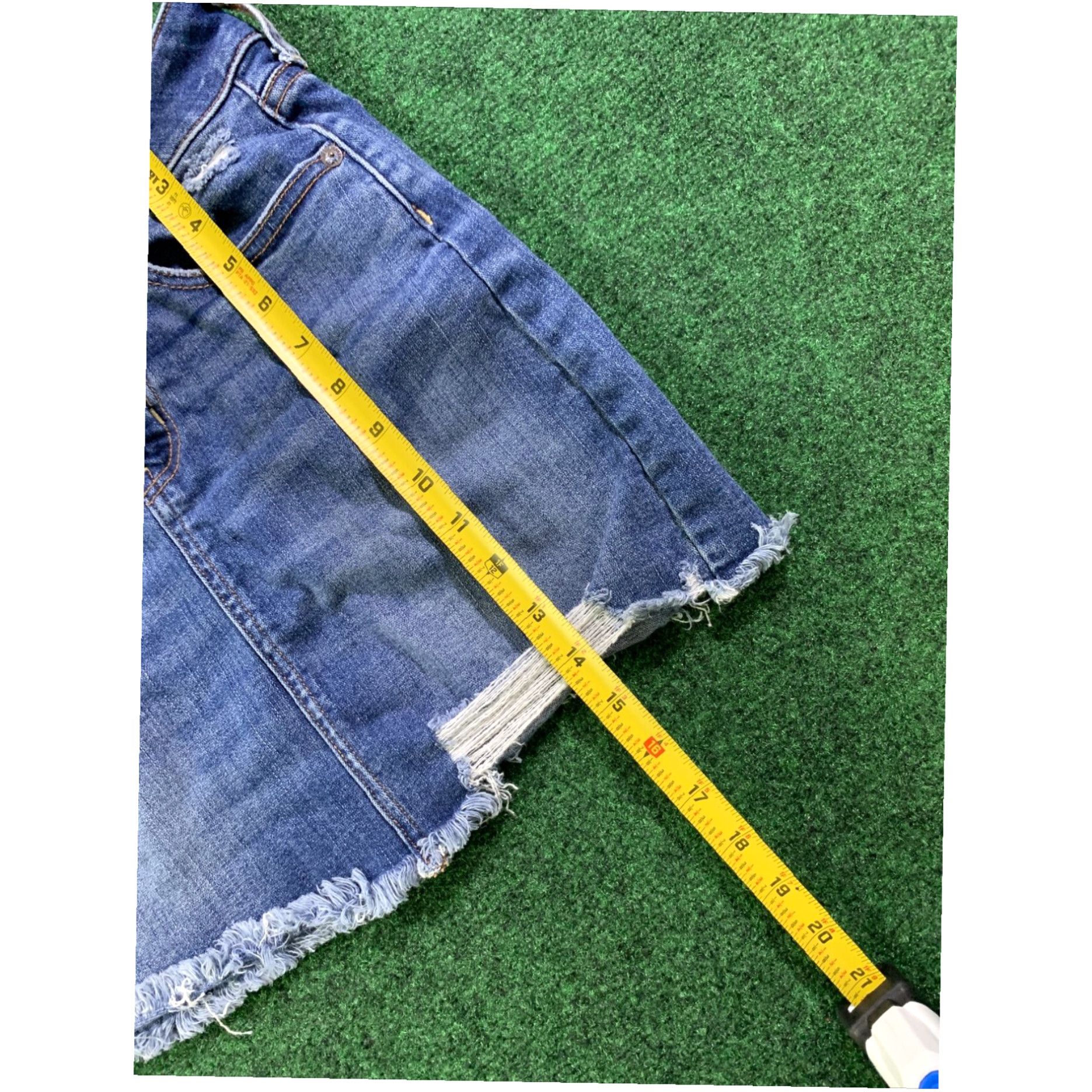 American Eagle Outfitters American Eagle Jean Skirt Size 0 Super Stretch X Hem Blue Size 25" / US 0 / IT 36 - 7 Thumbnail
