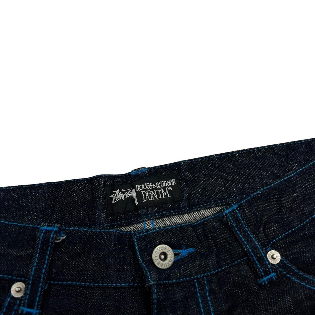 Stussy Vintage 2000s Stussy Spellout Denim Shorts / Jorts Waist 32 Size US 32 / EU 48 - 6 Thumbnail