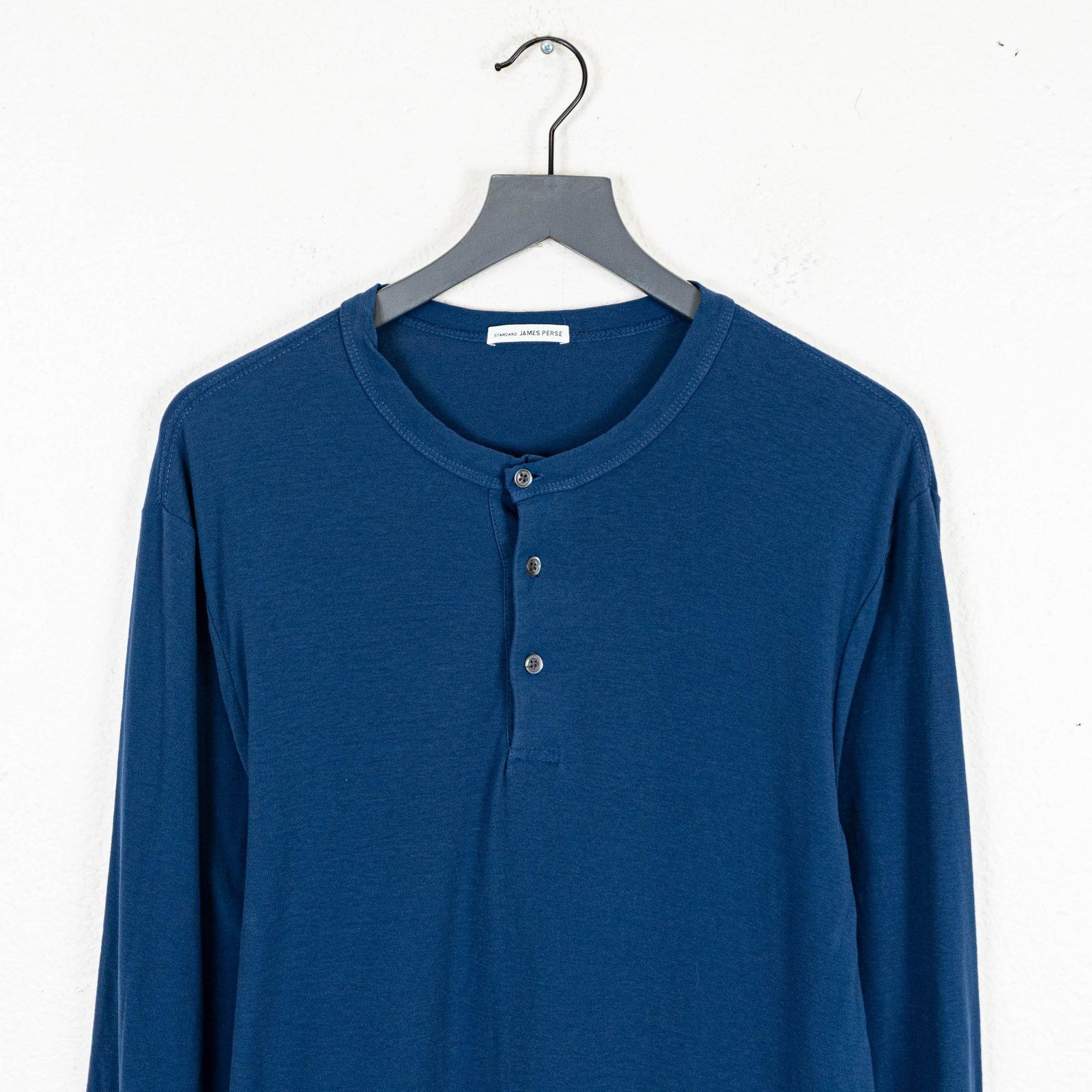 James Perse JAMES PERSE Standard Long Sleeve Henley Shirt Blue cotton 2 Size US M / EU 48-50 / 2 - 6 Thumbnail