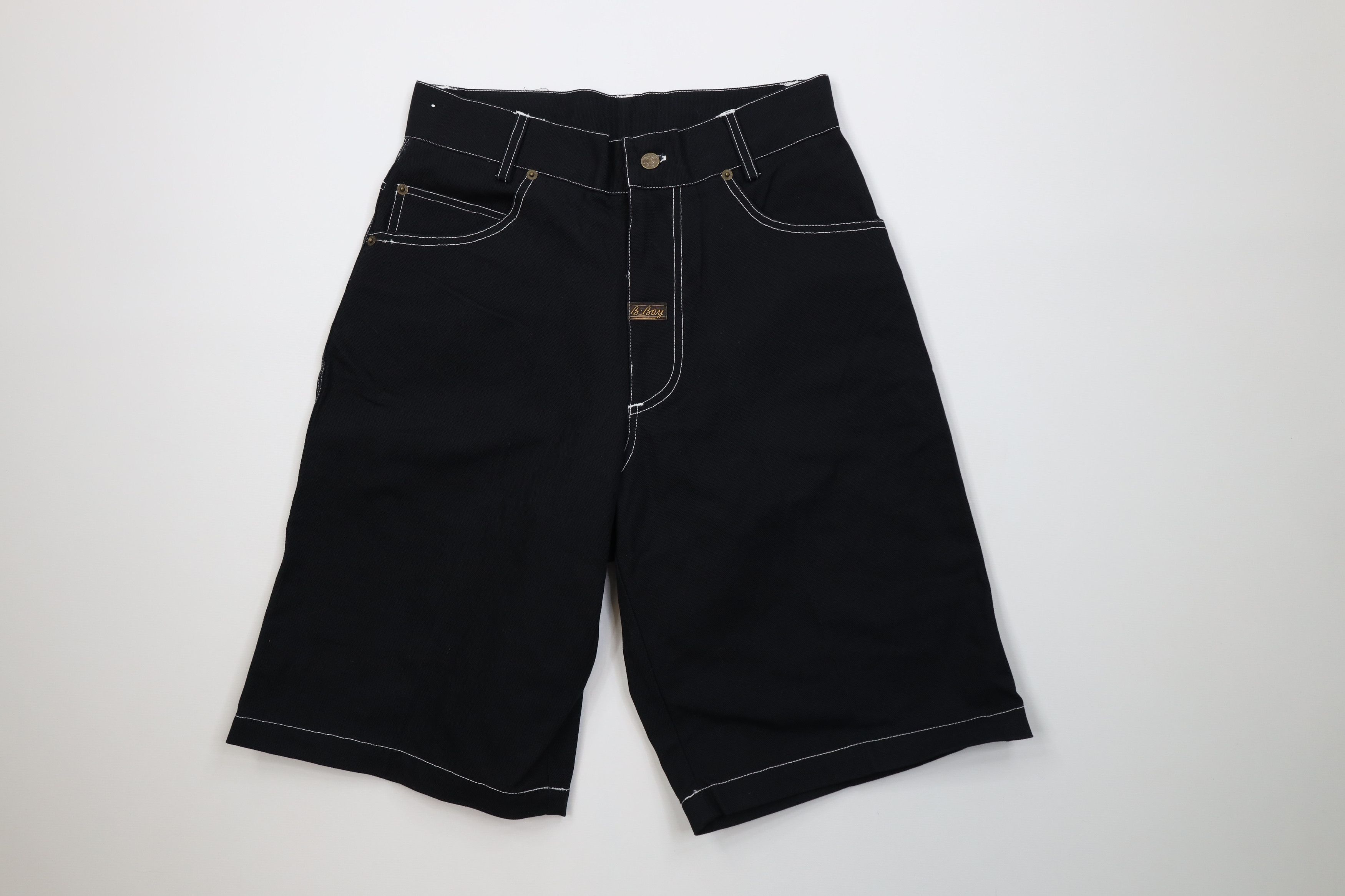 Vintage Vintage 90s Streetwear Canvas Baggy Fit Shorts Black Cotton Size US 30 / EU 46 - 1 Thumbnail