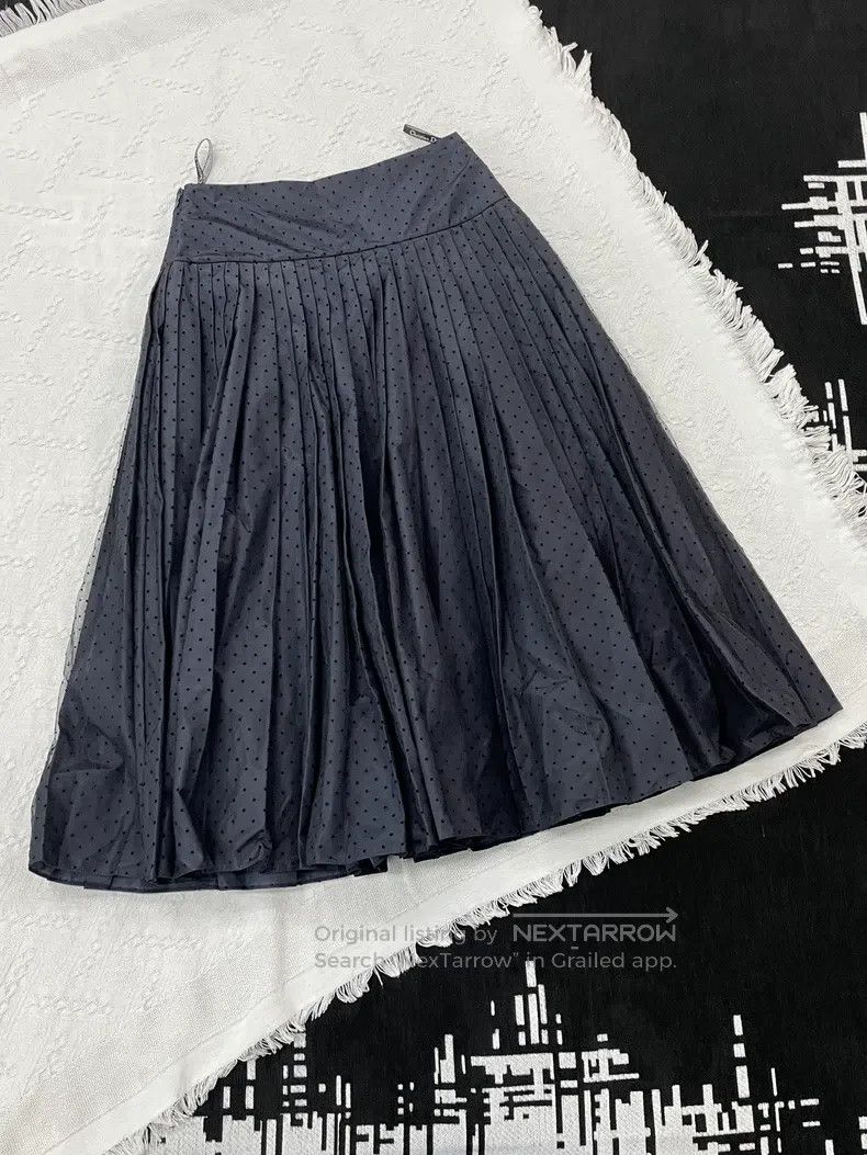 Dior Dior Dark blue polka dot mesh skirt Size 26" / US 2 / IT 38 - 3 Thumbnail
