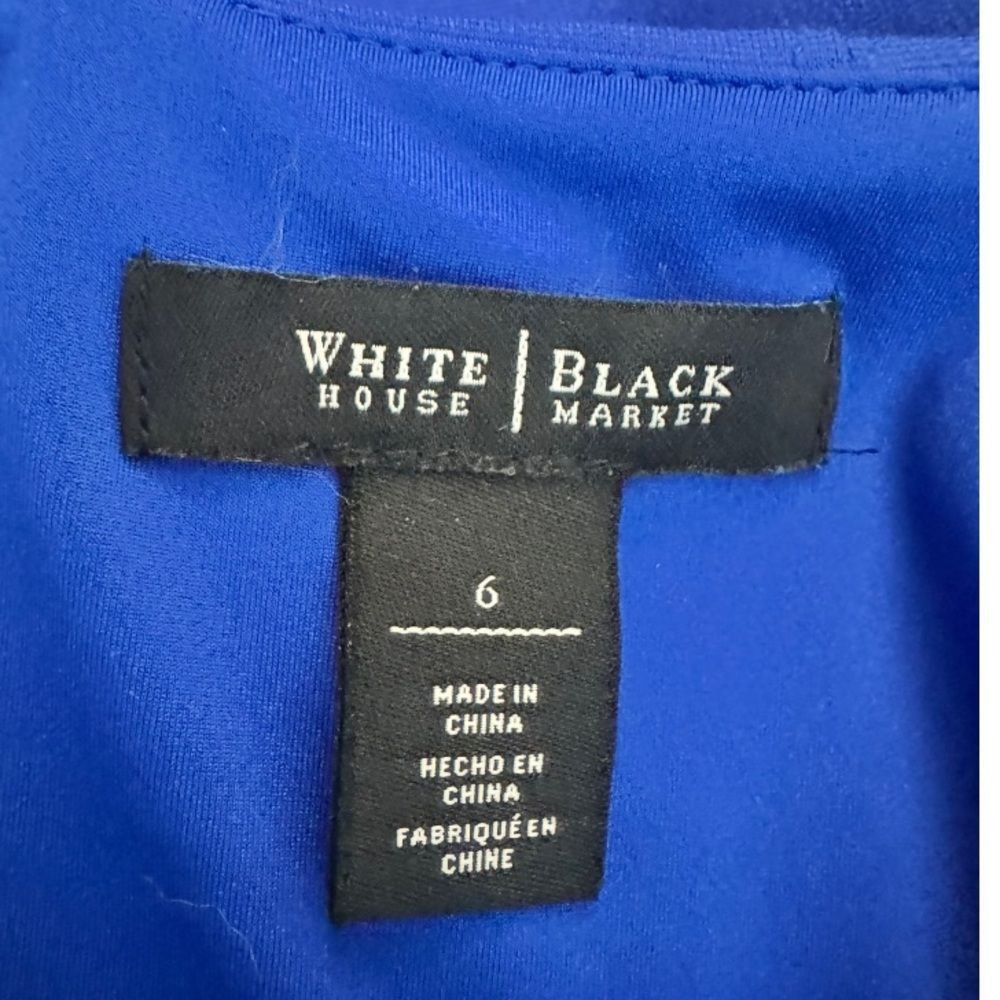 White House Black Market White House Black Market Women's Blue Ponte Cap Sleeve Sheat Size S / US 4 / IT 40 - 4 Thumbnail