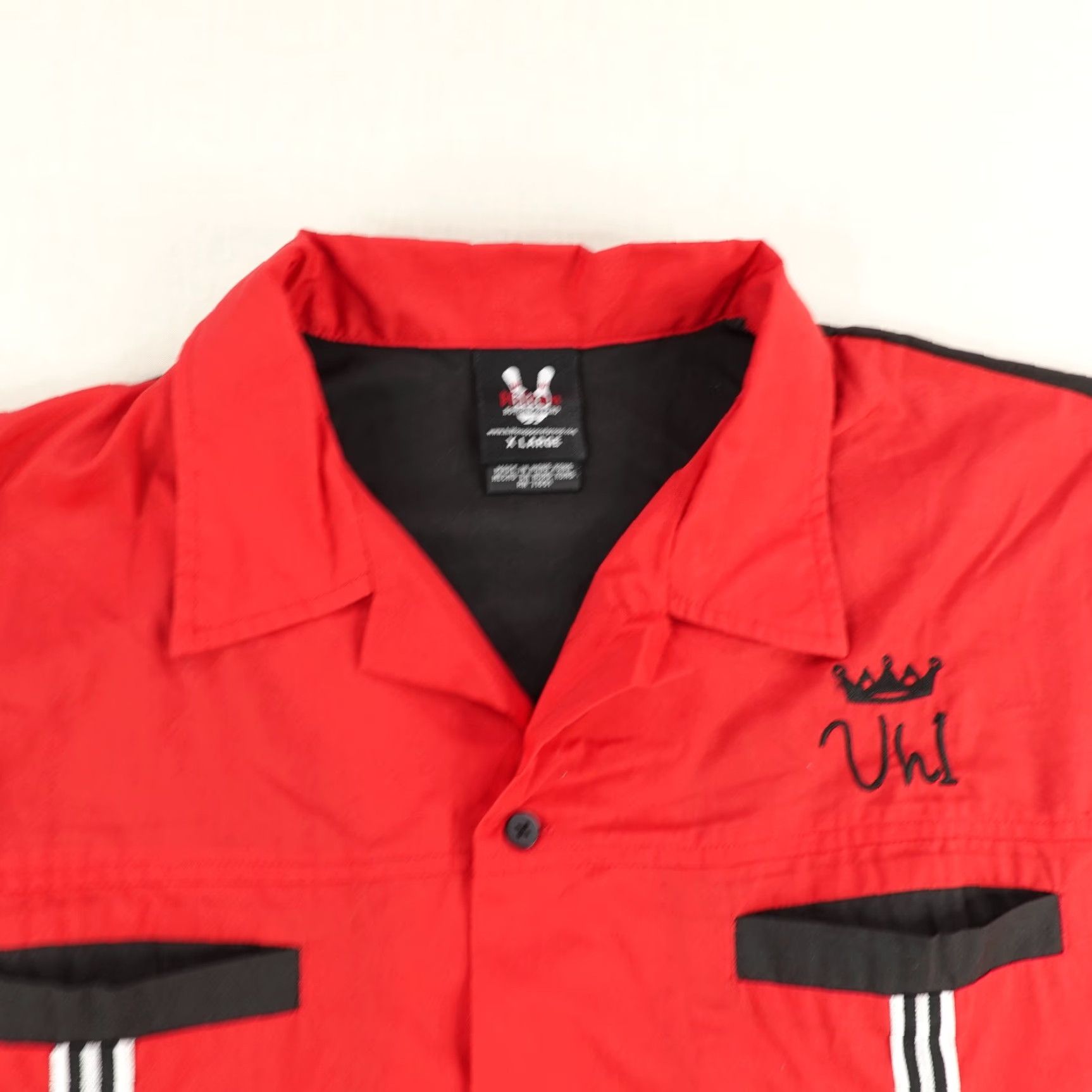 Vintage Hilton Mens XL Red Black Retro VH1 Rockabilly Button Up Shirt Size US XL / EU 56 / 4 - 2 Thumbnail