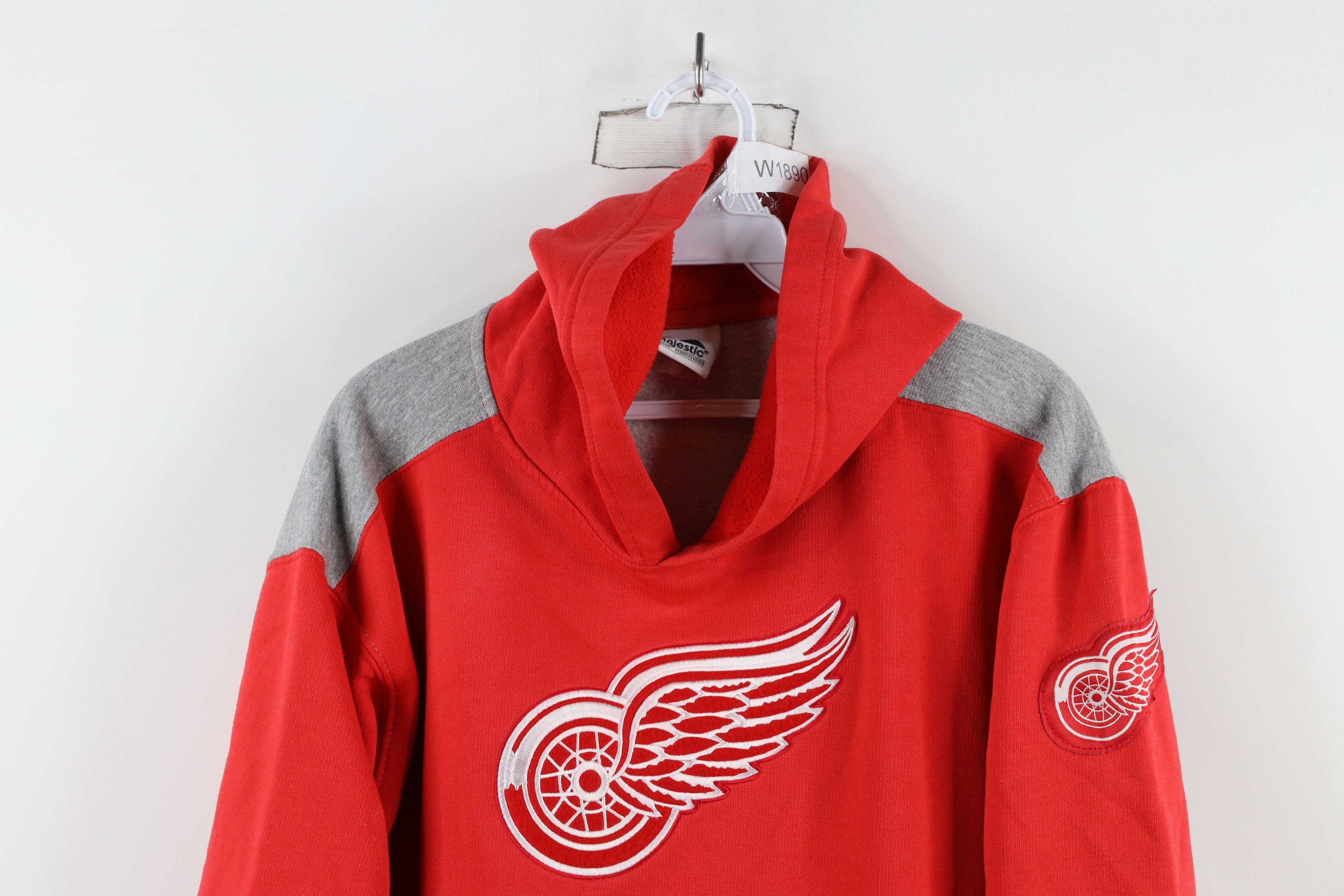 Majestic × Vintage Vintage Majestic Detroit Red Wings Hockey Hoodie Sweatshirt Size M / US 6-8 / IT 42-44 - 2 Thumbnail