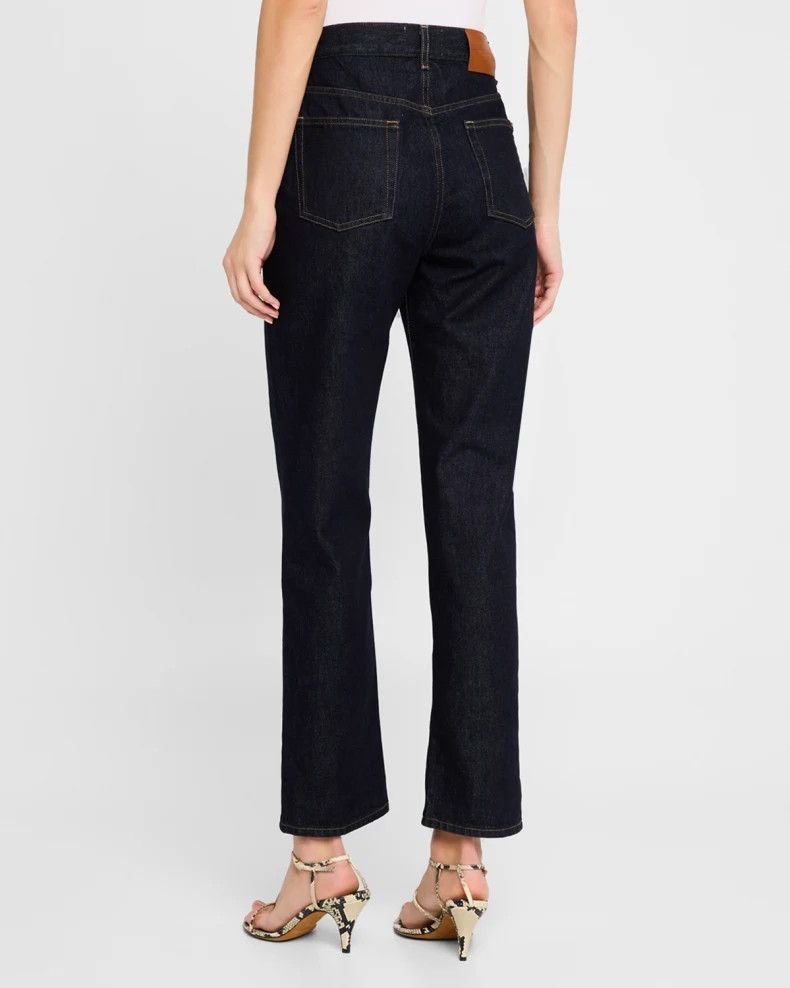 Loulou de Saison o1s22i1n1024 Organic Cotton Tapered Jeans in Blue Size 26" / US 2 / IT 38 - 4 Thumbnail