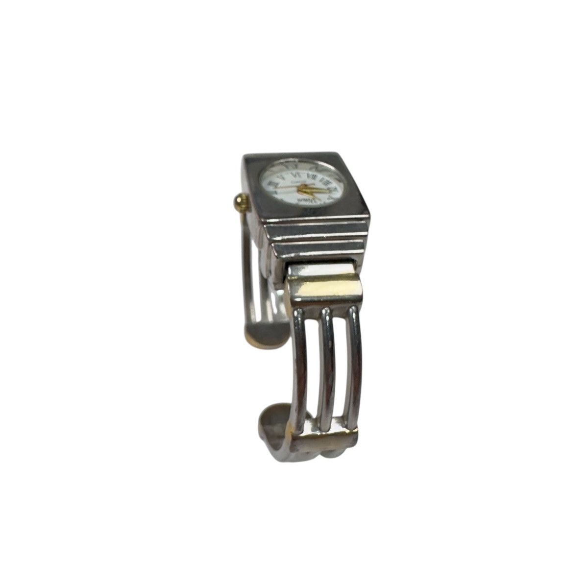 Vintage Vivani Quartz Hinged Cuff Wristwatch Silver Roman Analog VTG Size ONE SIZE - 5 Thumbnail