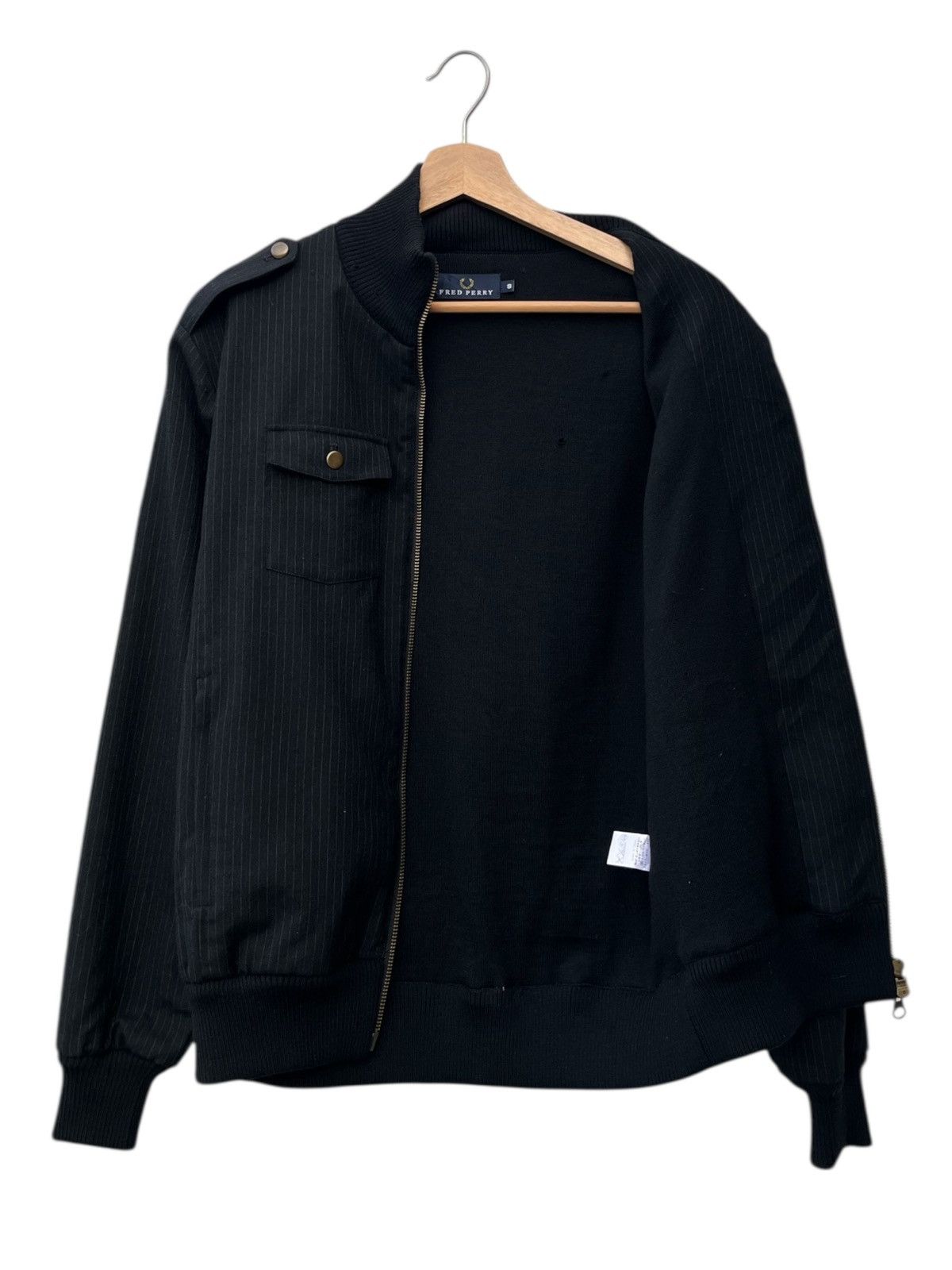 Fred Perry Fred Perry Pinstripe Shoulder Epaulets Full Zip Jacket Size US S / EU 44-46 / 1 - 3 Thumbnail