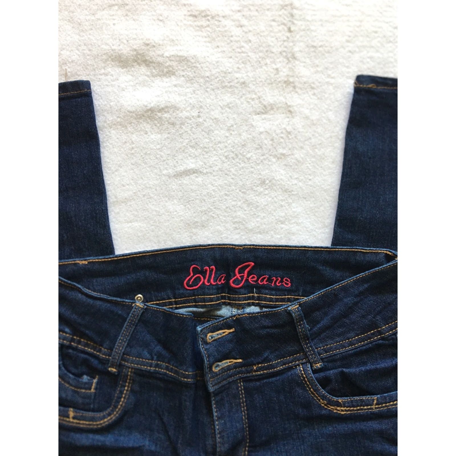 Vintage Ella Jeans Jeans Women’s Size 5 High Waist Dark Wash Slim Ankle 5 Pocket Blue Cotton Blend Denim Womens Size 26" / US 2 / IT 38 - 2 Thumbnail