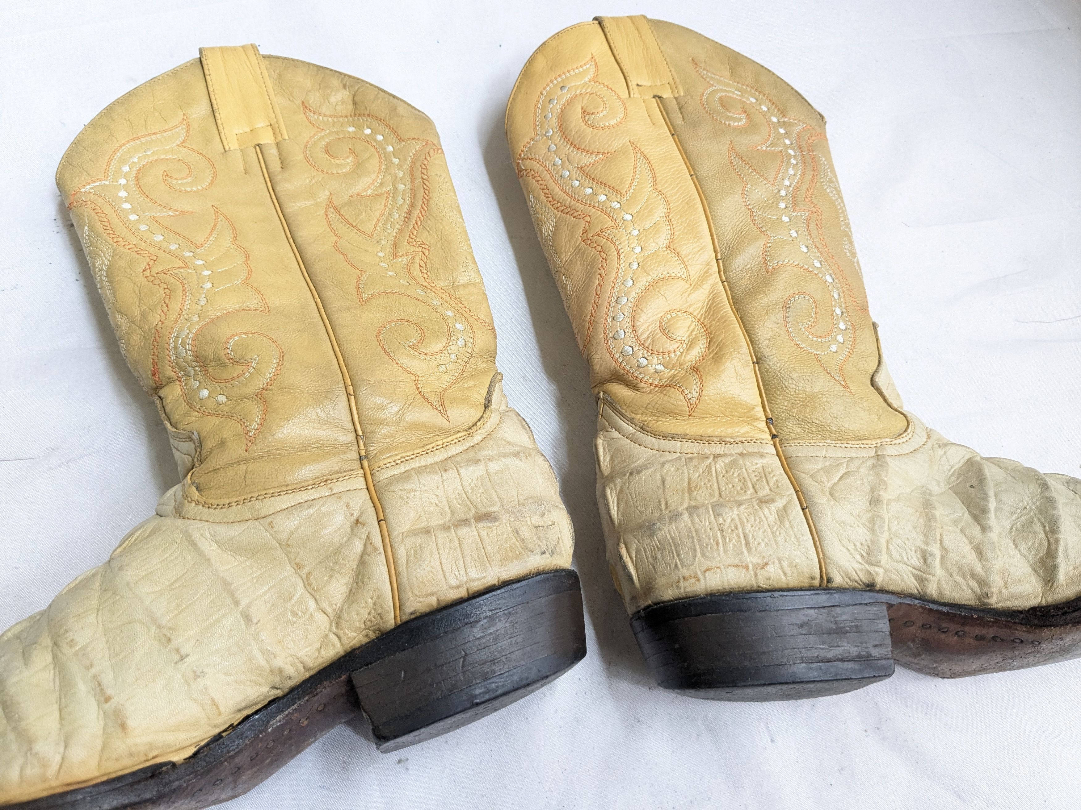 Other Vintage Cowboy Boots Yellow Crocodile Leather 9 Size US 9 / EU 42 - 10 Thumbnail