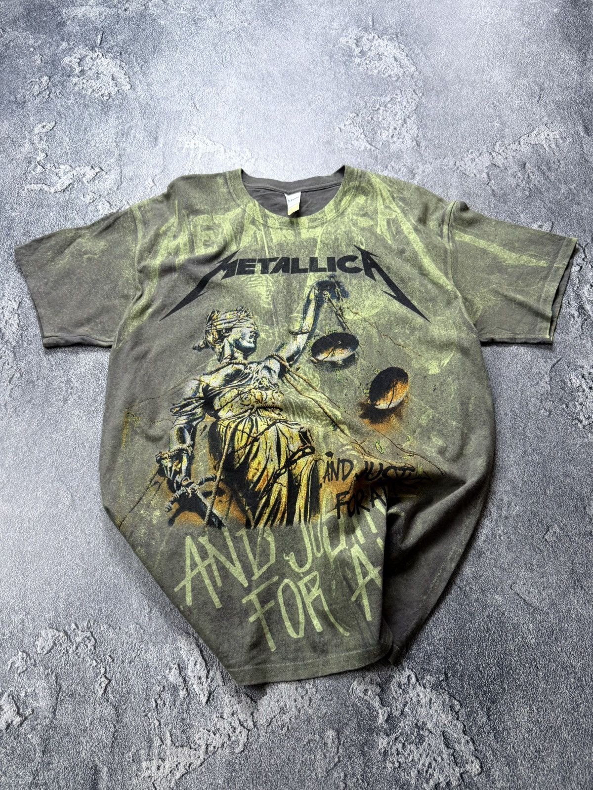 Metallica 2014 And Justice For All Aop Graphic Neon T Shirt