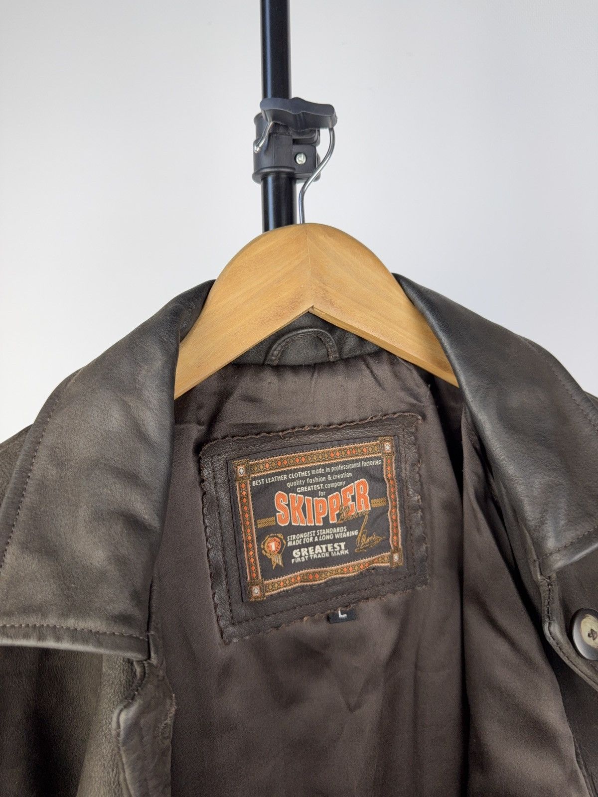Leather Vintage 90s Genuine Leather MOTO Bomber Jacket Rock Punk Size US L / EU 52-54 / 3 - 11 Thumbnail