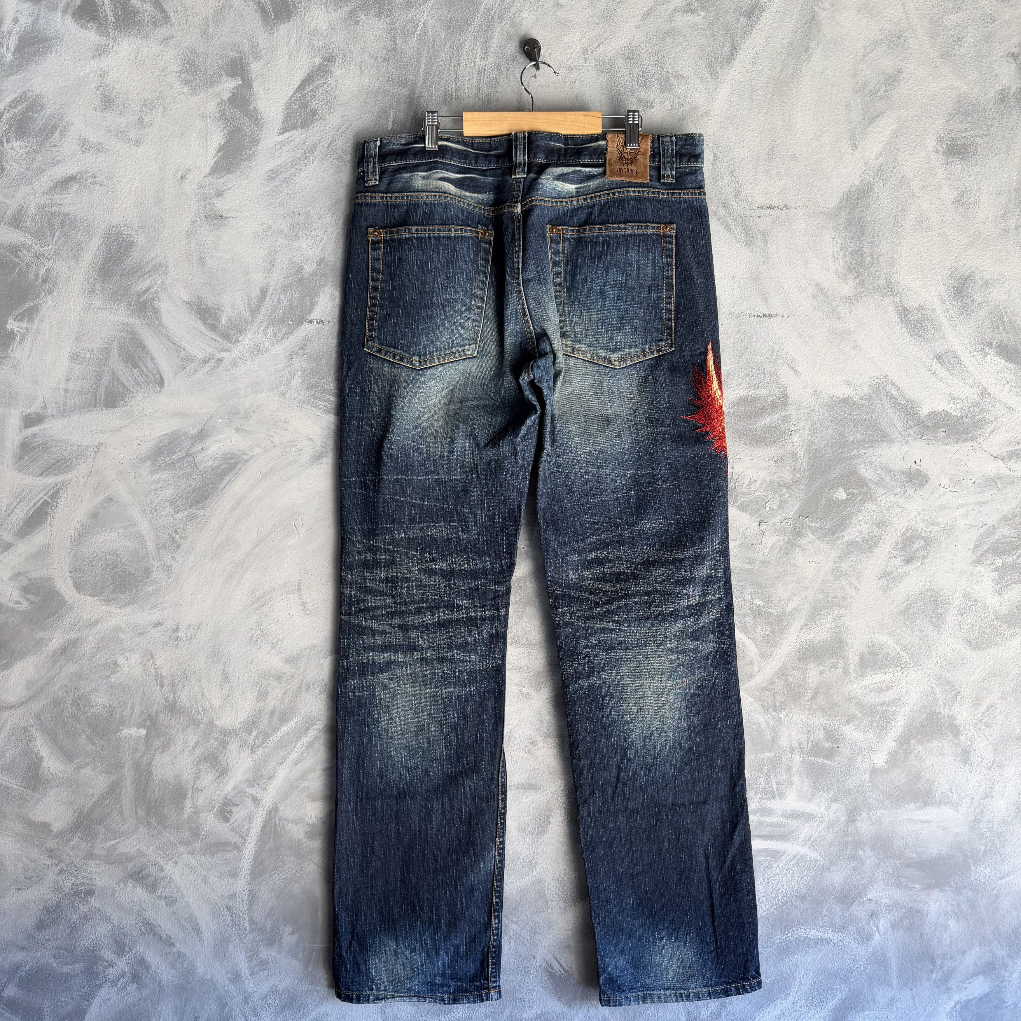 Oni Vtg Japanese ONI Jeans Mens Blue Arai Demon Embroidered Size US 36 / EU 52 - 4 Thumbnail