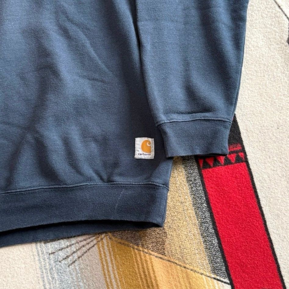 Carhartt VINTAGE Carhartt Sweatshirt Crewneck Workwear Blue XL Tall Men’s Pullover Crew Neck Long Sleeve Solid 90s Y2K Outdoor Size US XL / EU 56 / 4 - 3 Thumbnail