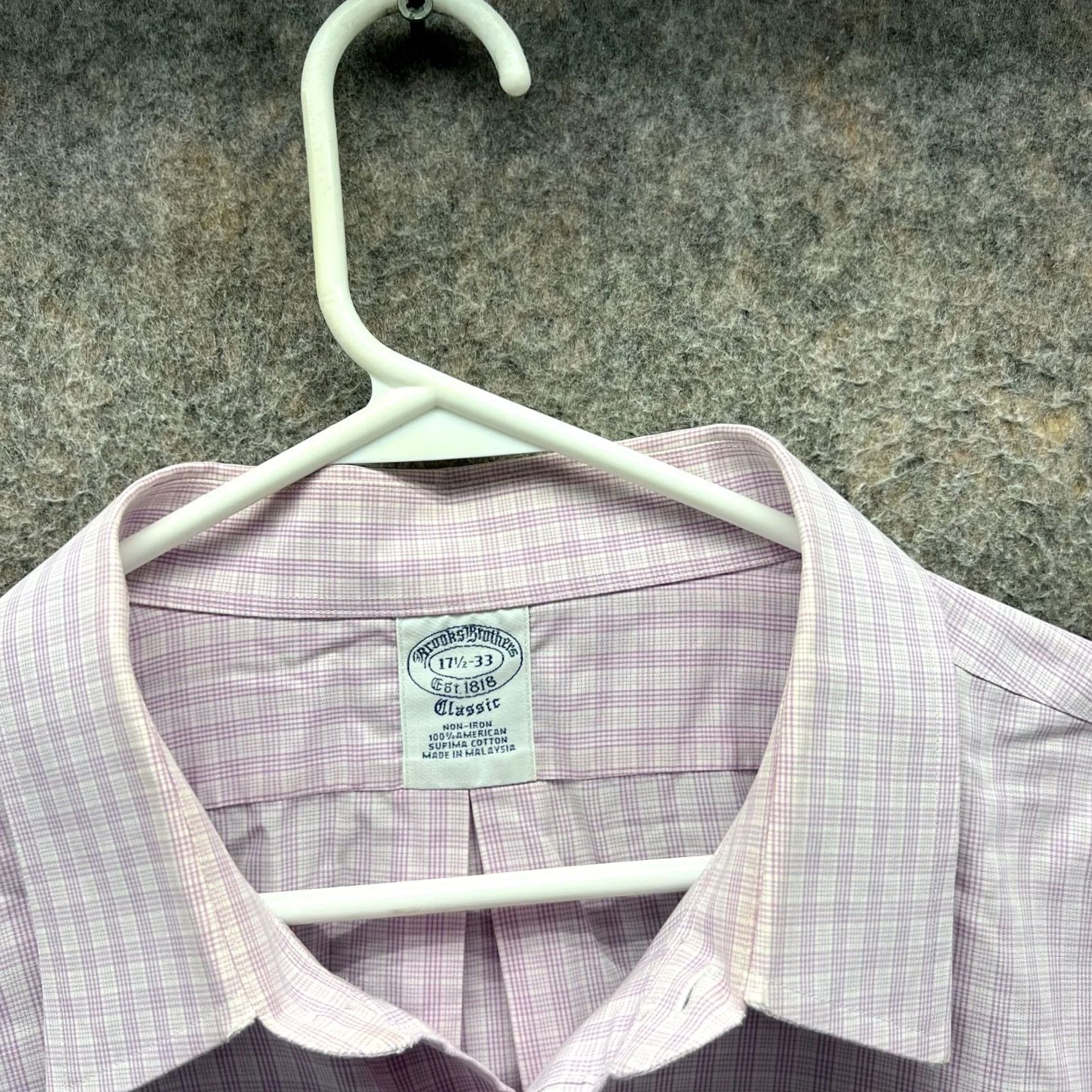 Brooks Brothers VINTAGE? No. Brooks Brothers Shirt Mens 17.5 33 Pink Button-Down Classic Glen Check Preppy Shirt Size US XXL / EU 58 / 5 - 7 Thumbnail